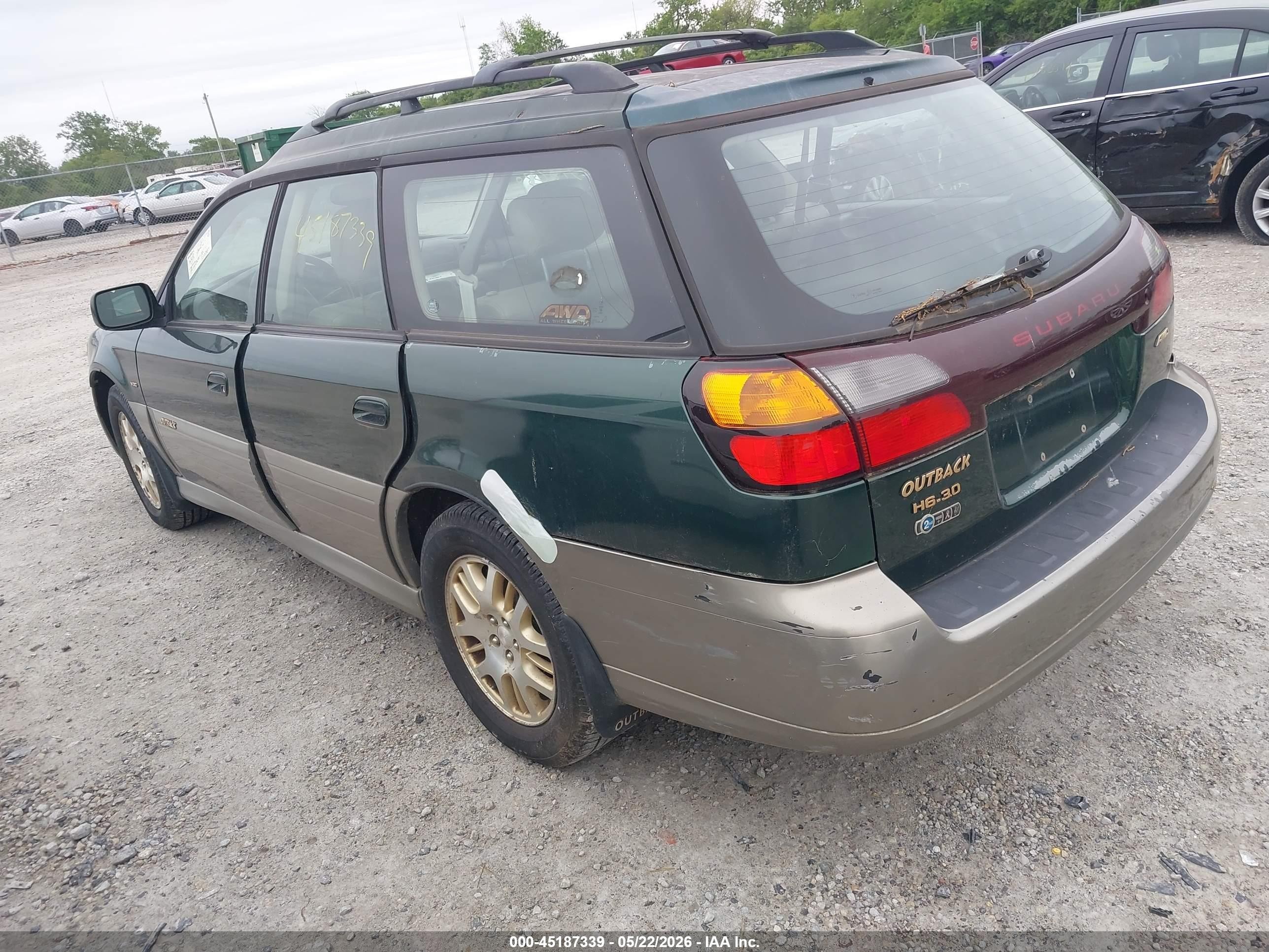 2001 Subaru Outback H6-3.0 Green vin: 4S3BH896517649065