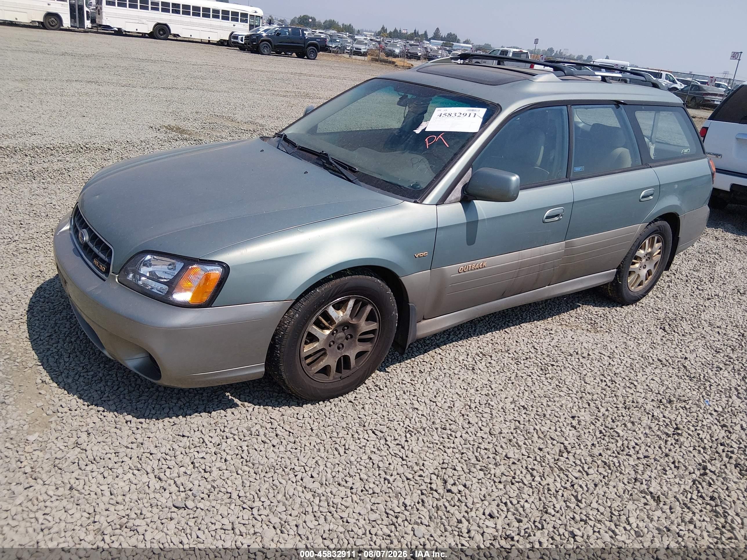 2003 Subaru Outback H6-3.0 Vdc Green vin: 4S3BH896837605287