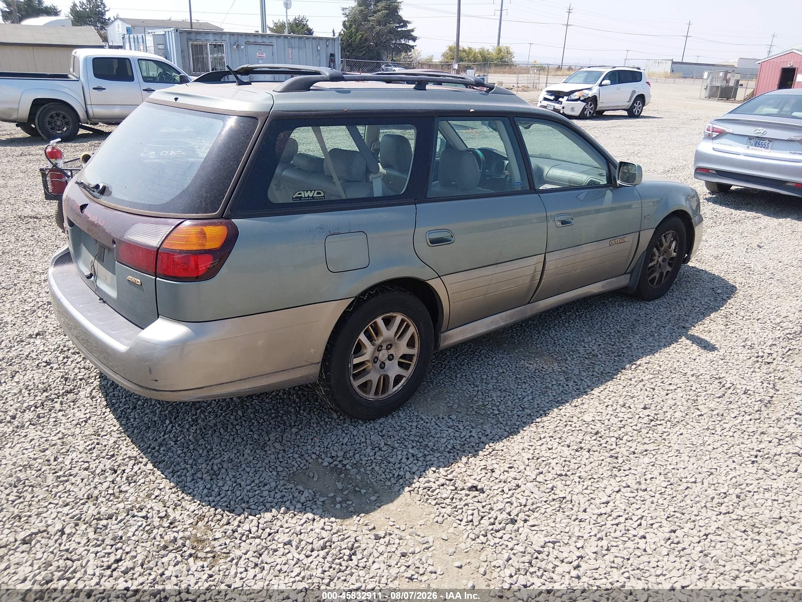 2003 Subaru Outback H6-3.0 Vdc Green vin: 4S3BH896837605287
