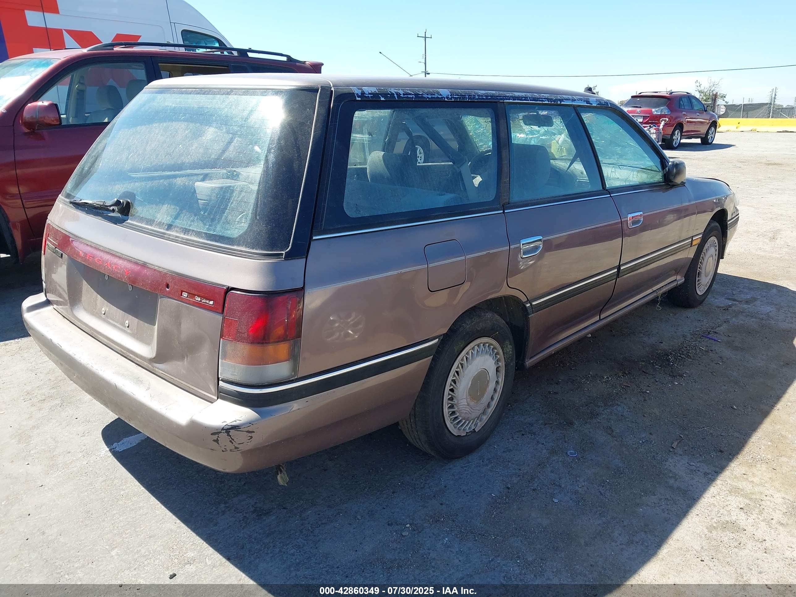 1992 Subaru Legacy L Brown vin: 4S3BJ6320N6914663