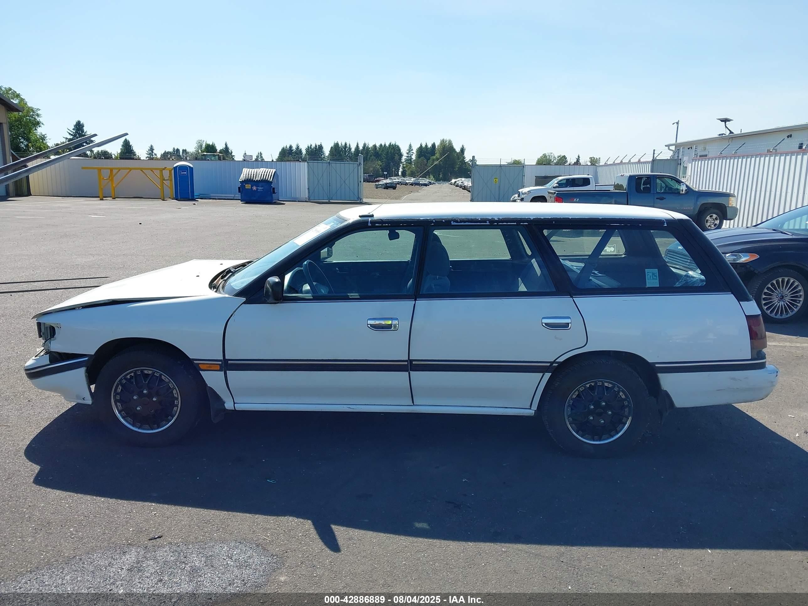 1992 Subaru Legacy L White vin: 4S3BJ6326N7904424