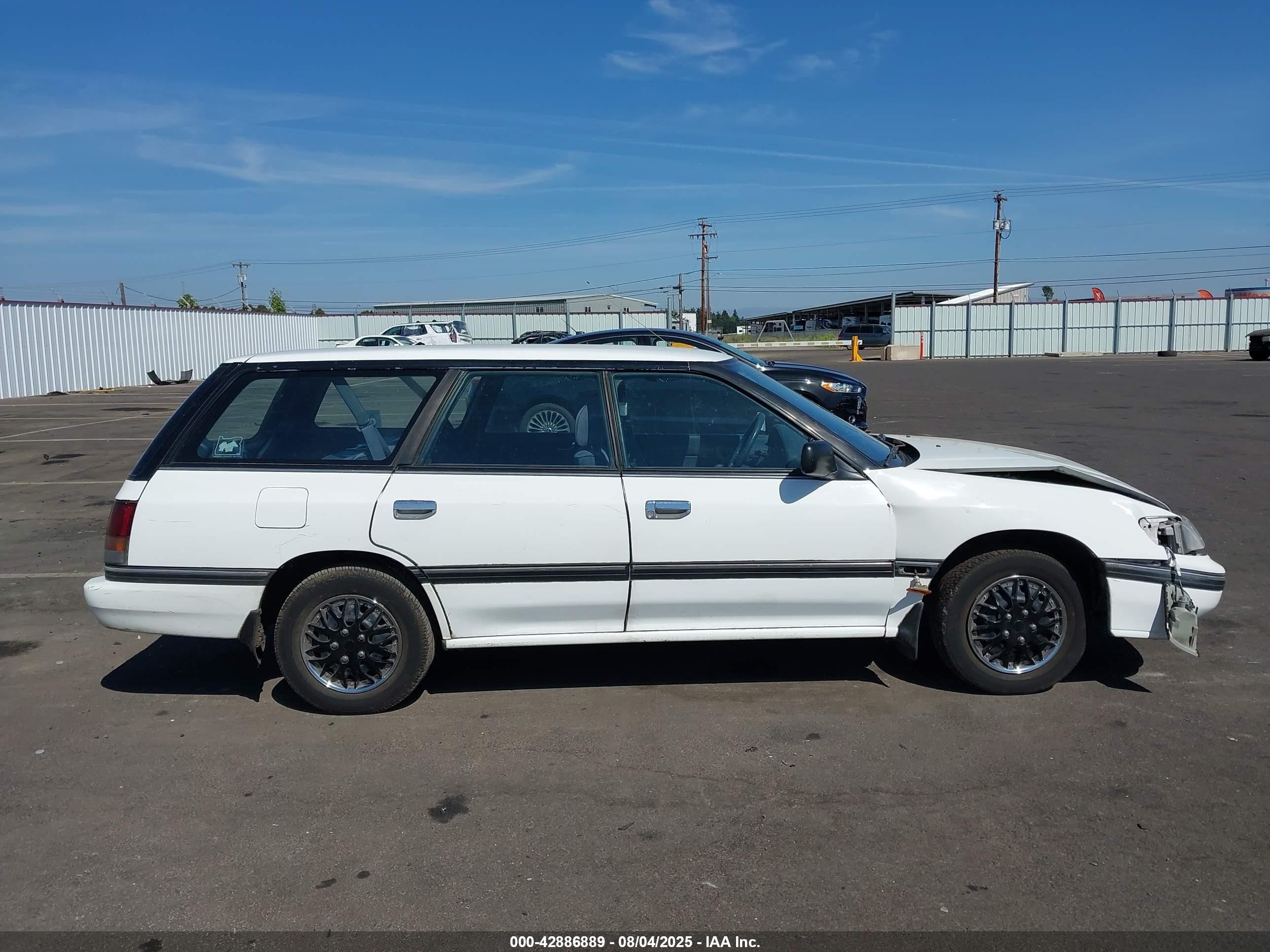 1992 Subaru Legacy L White vin: 4S3BJ6326N7904424