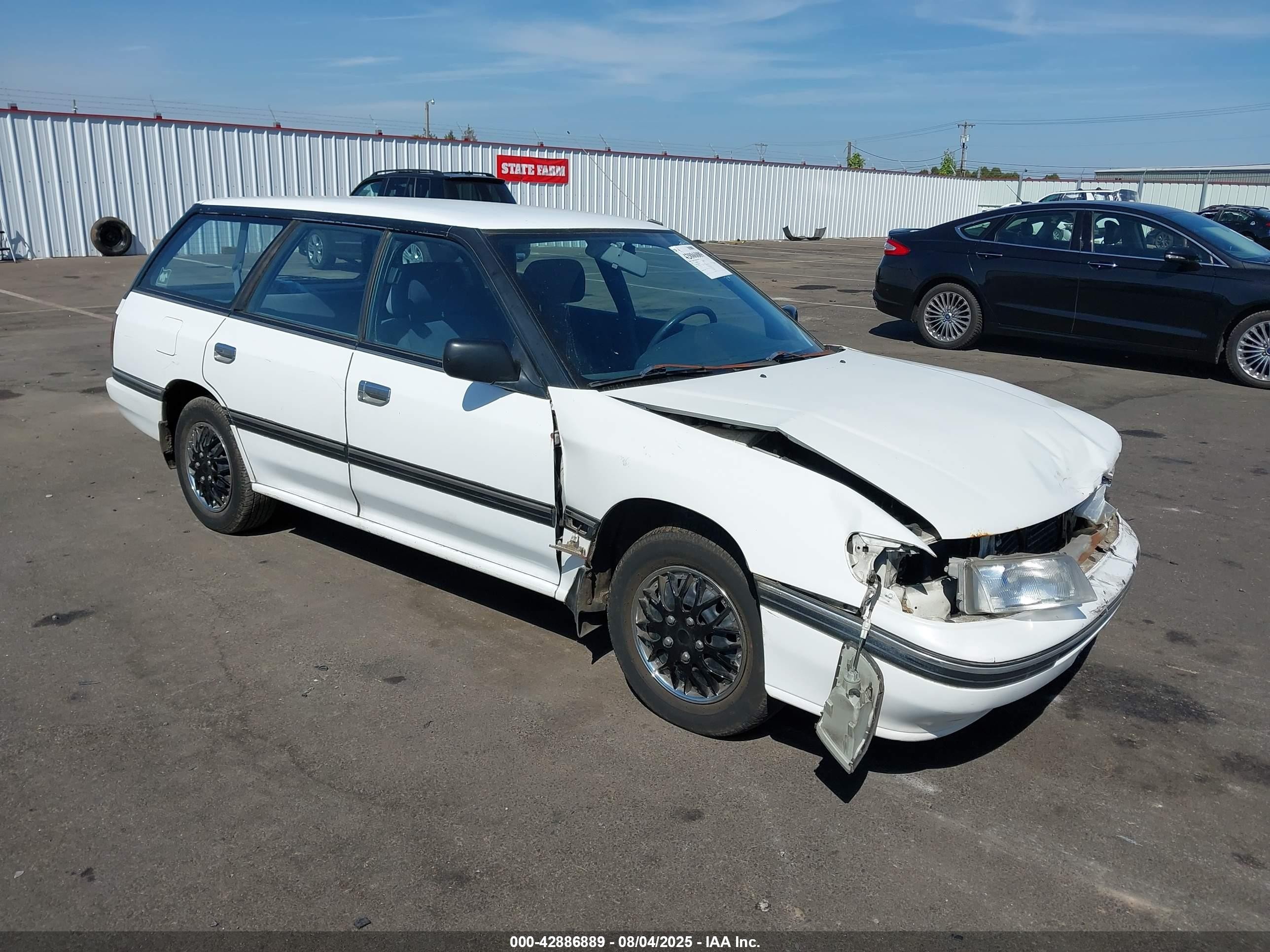 1992 Subaru Legacy L White vin: 4S3BJ6326N7904424