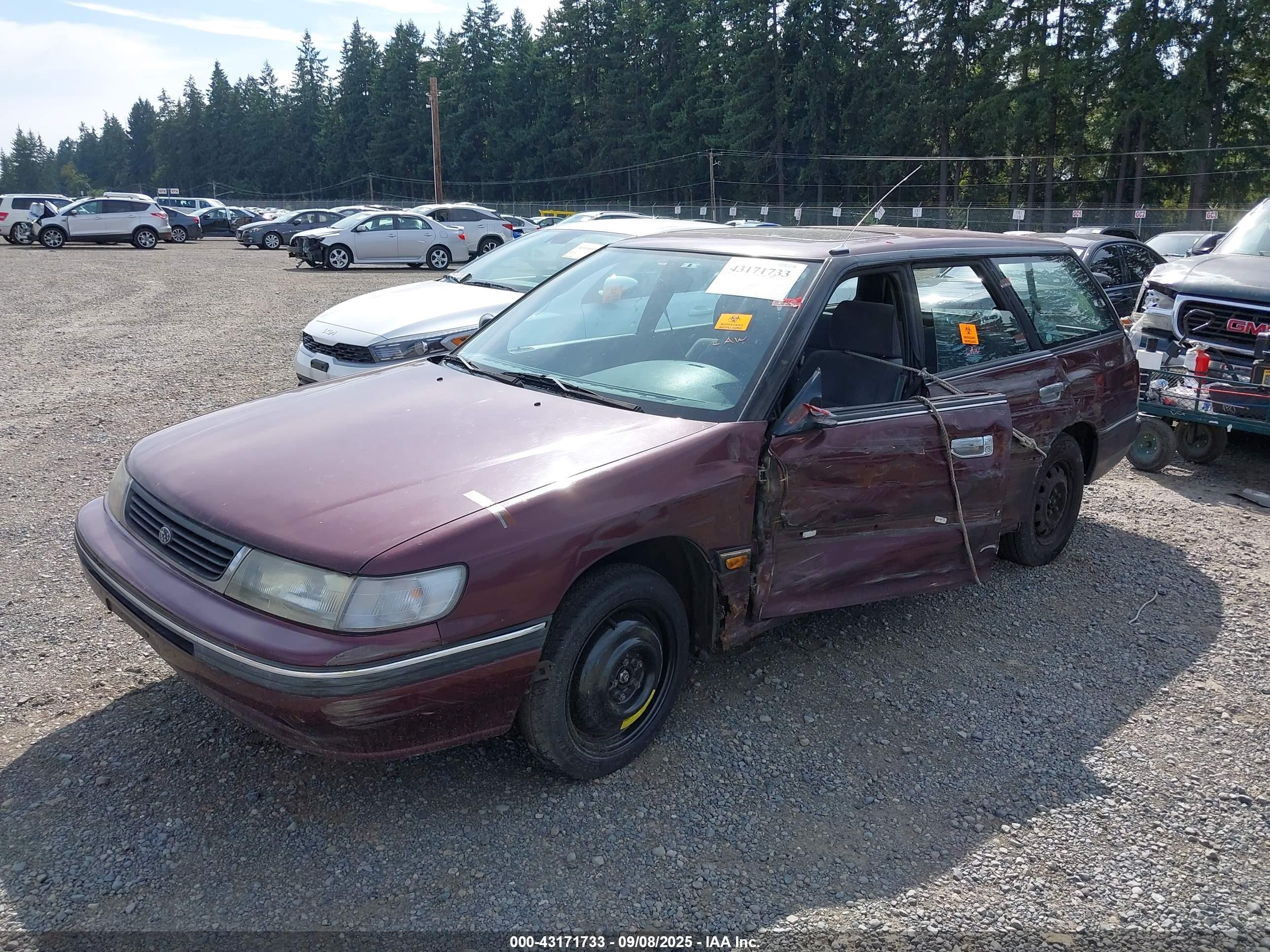 1994 Subaru Legacy L/l Sunsport Темно-бордовый vin: 4S3BJ633XR1954308