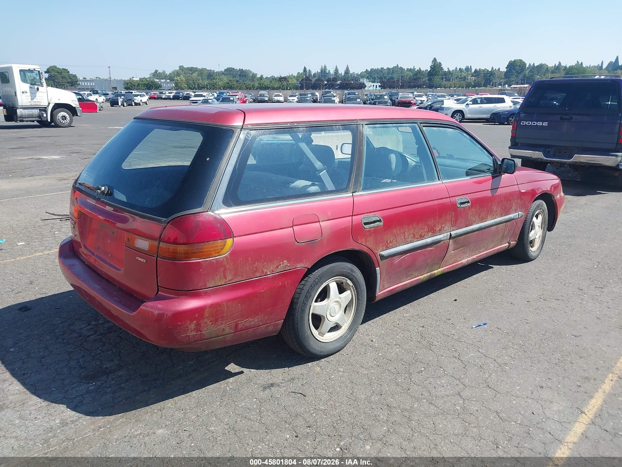 1997 Subaru Legacy L/postal Right-hand Drive Red vin: 4S3BK4352V7311073