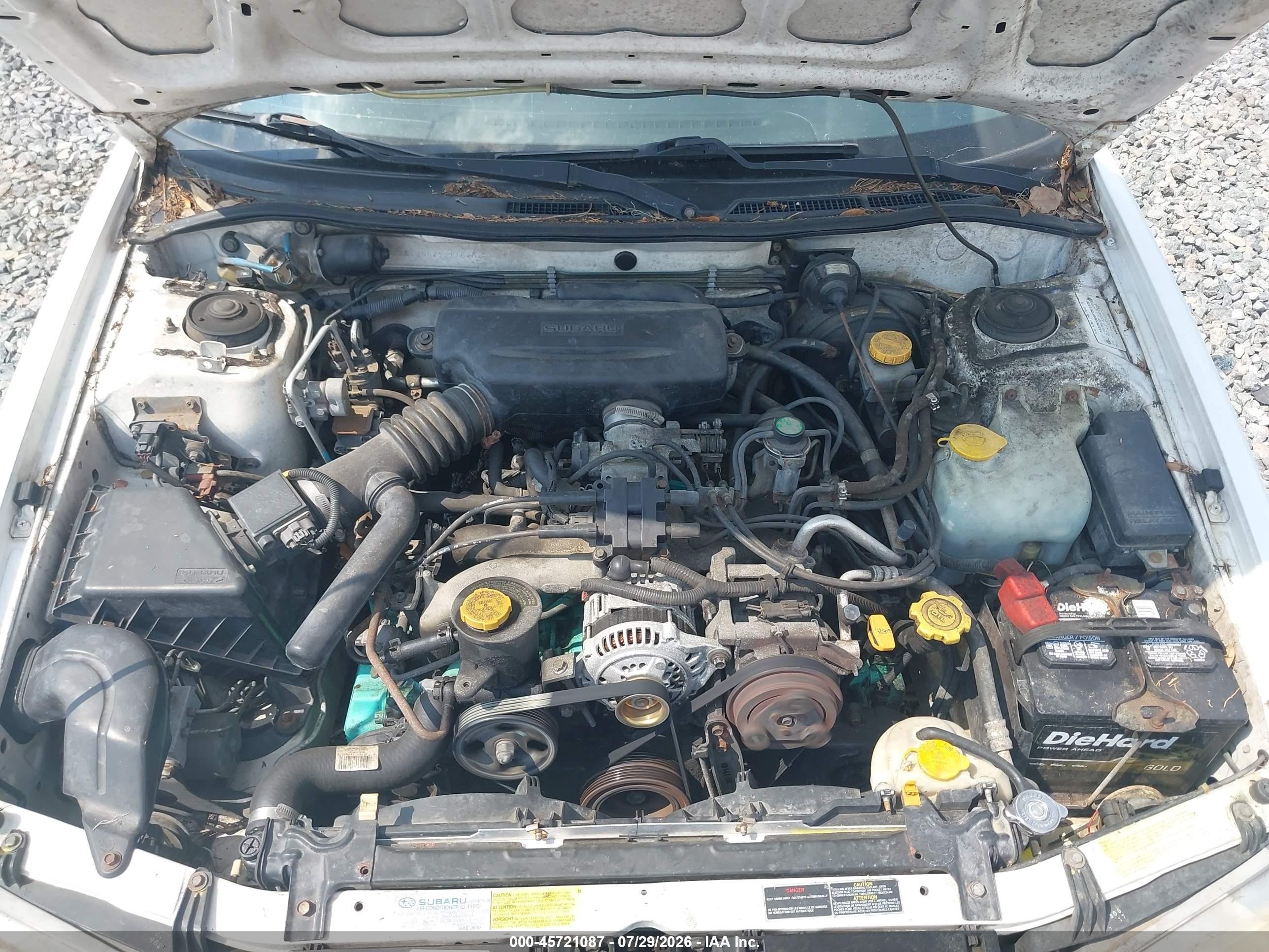 1998 Subaru Legacy L/right Hand Postal Drive White vin: 4S3BK4355W7311540