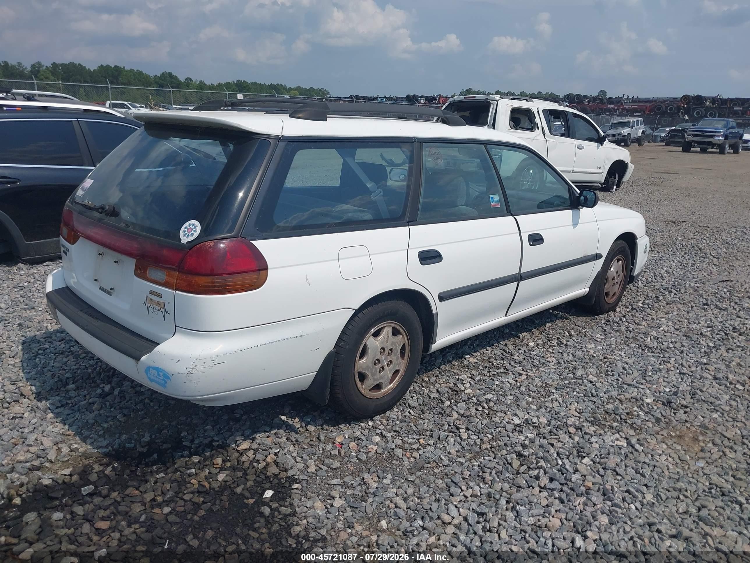 1998 Subaru Legacy L/right Hand Postal Drive White vin: 4S3BK4355W7311540