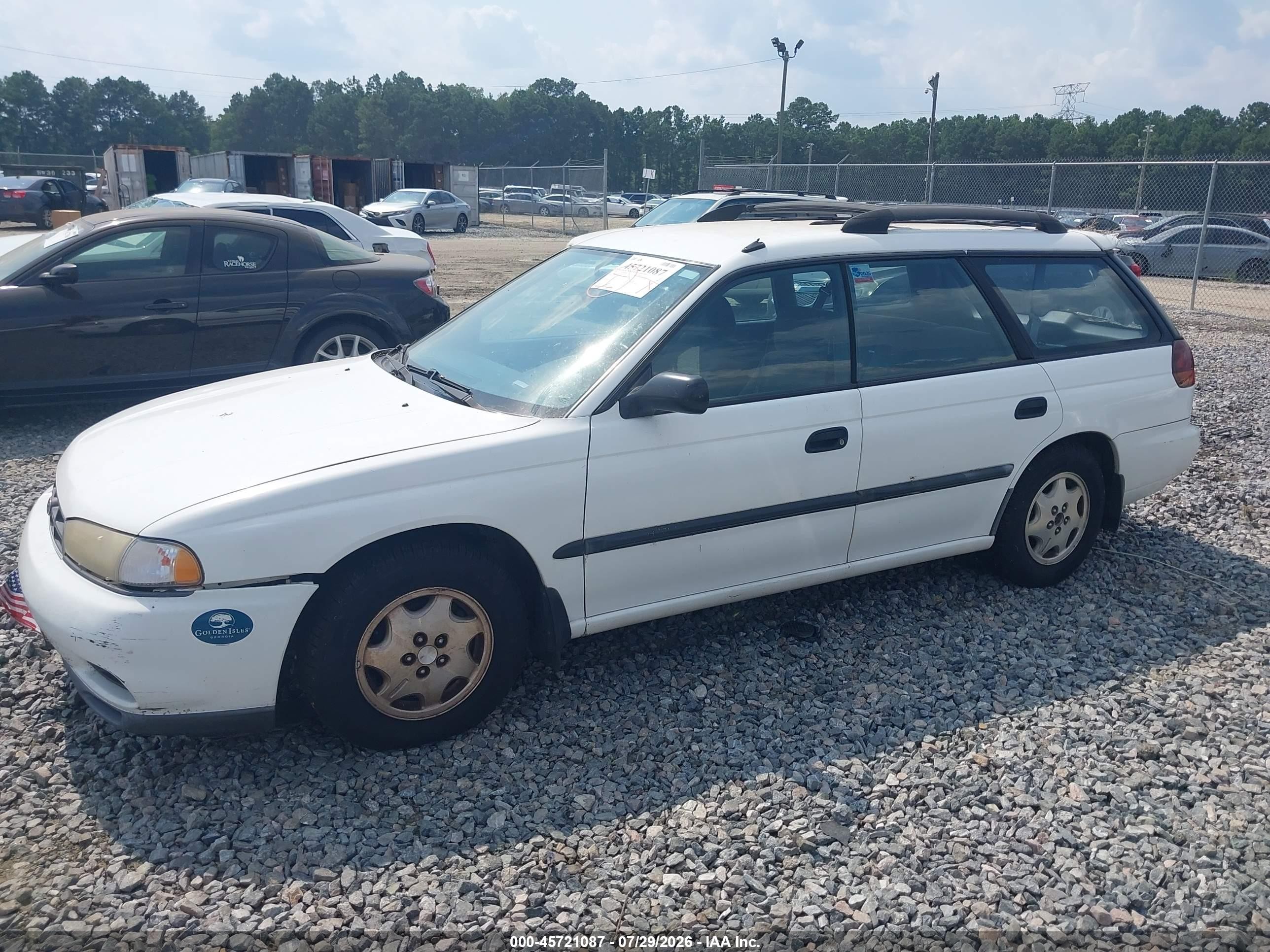 1998 Subaru Legacy L/right Hand Postal Drive White vin: 4S3BK4355W7311540
