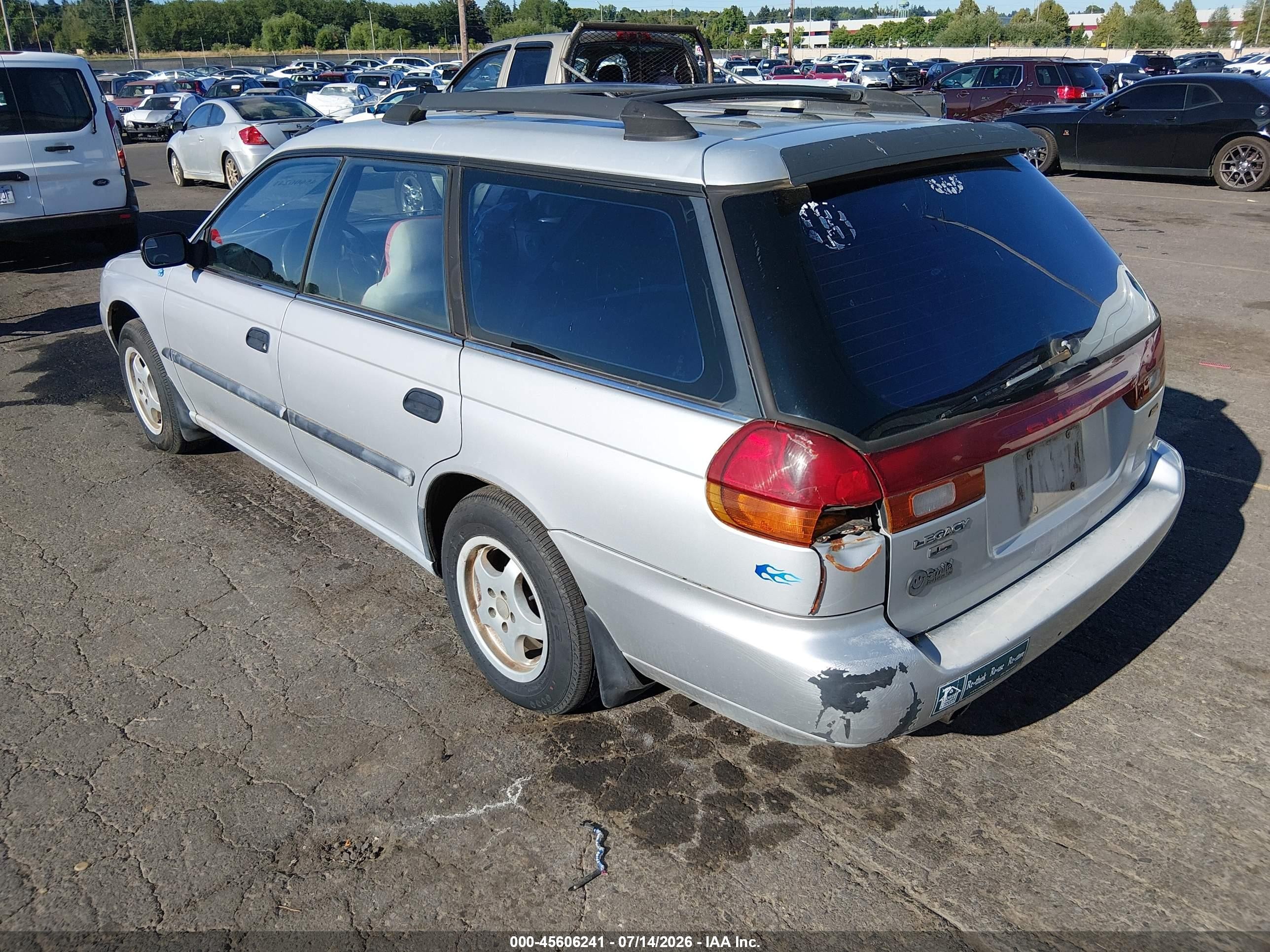 1996 Subaru Legacy L Silver vin: 4S3BK4356T7937528