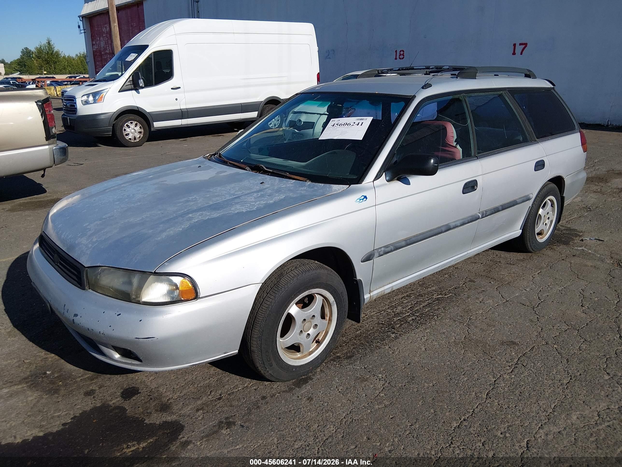 1996 Subaru Legacy L Silver vin: 4S3BK4356T7937528