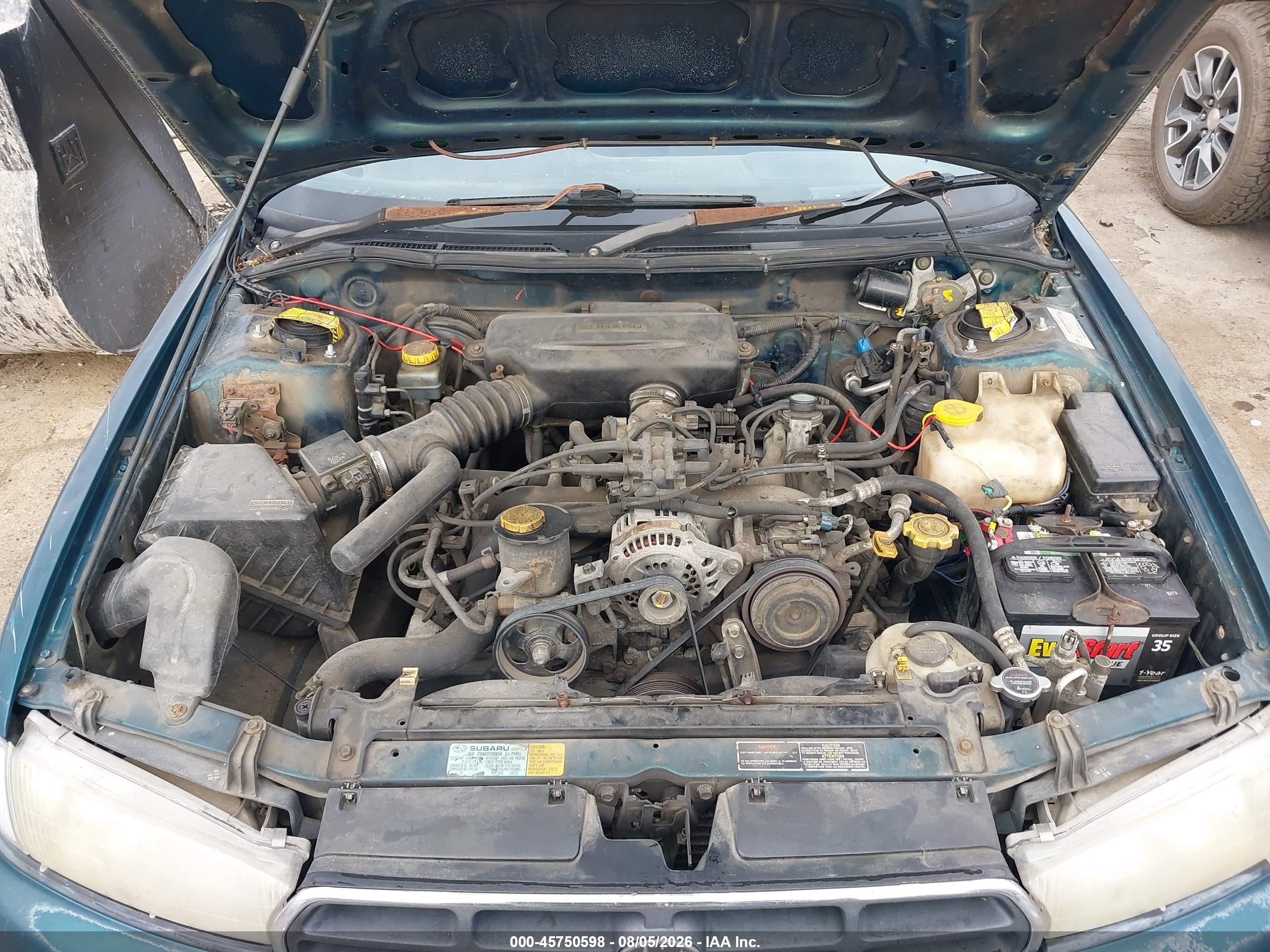 1998 Subaru Legacy Right Hand Postal Drive Green vin: 4S3BK4950W8316159