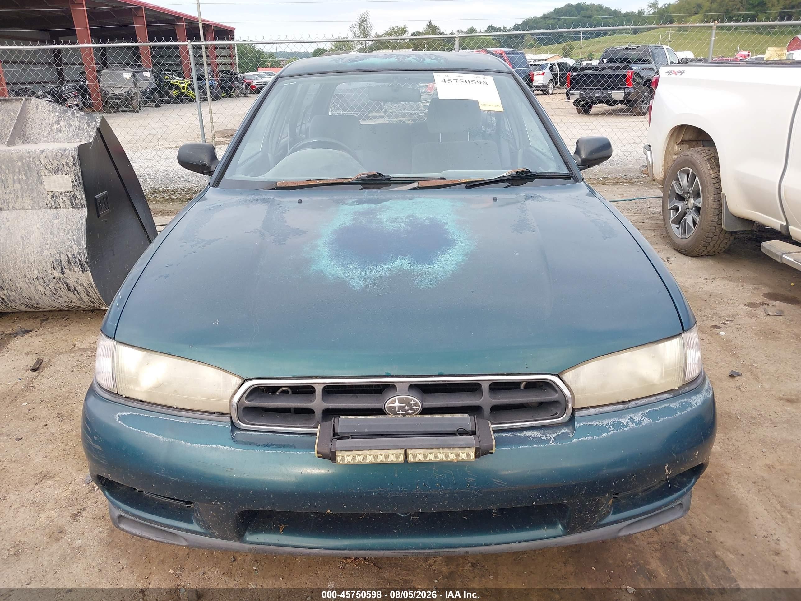 1998 Subaru Legacy Right Hand Postal Drive Green vin: 4S3BK4950W8316159