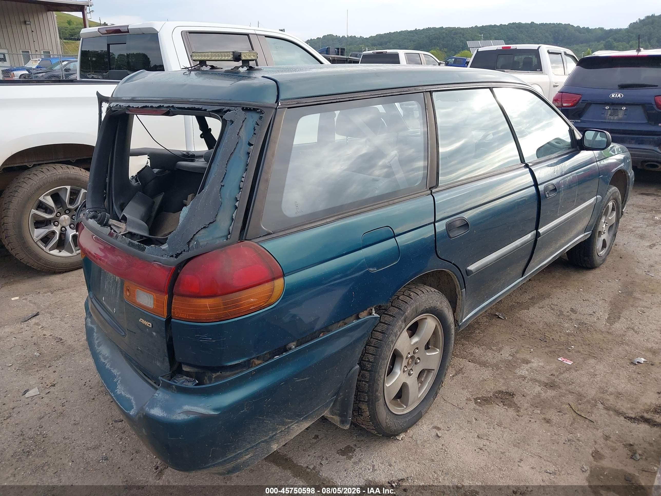 1998 Subaru Legacy Right Hand Postal Drive Green vin: 4S3BK4950W8316159