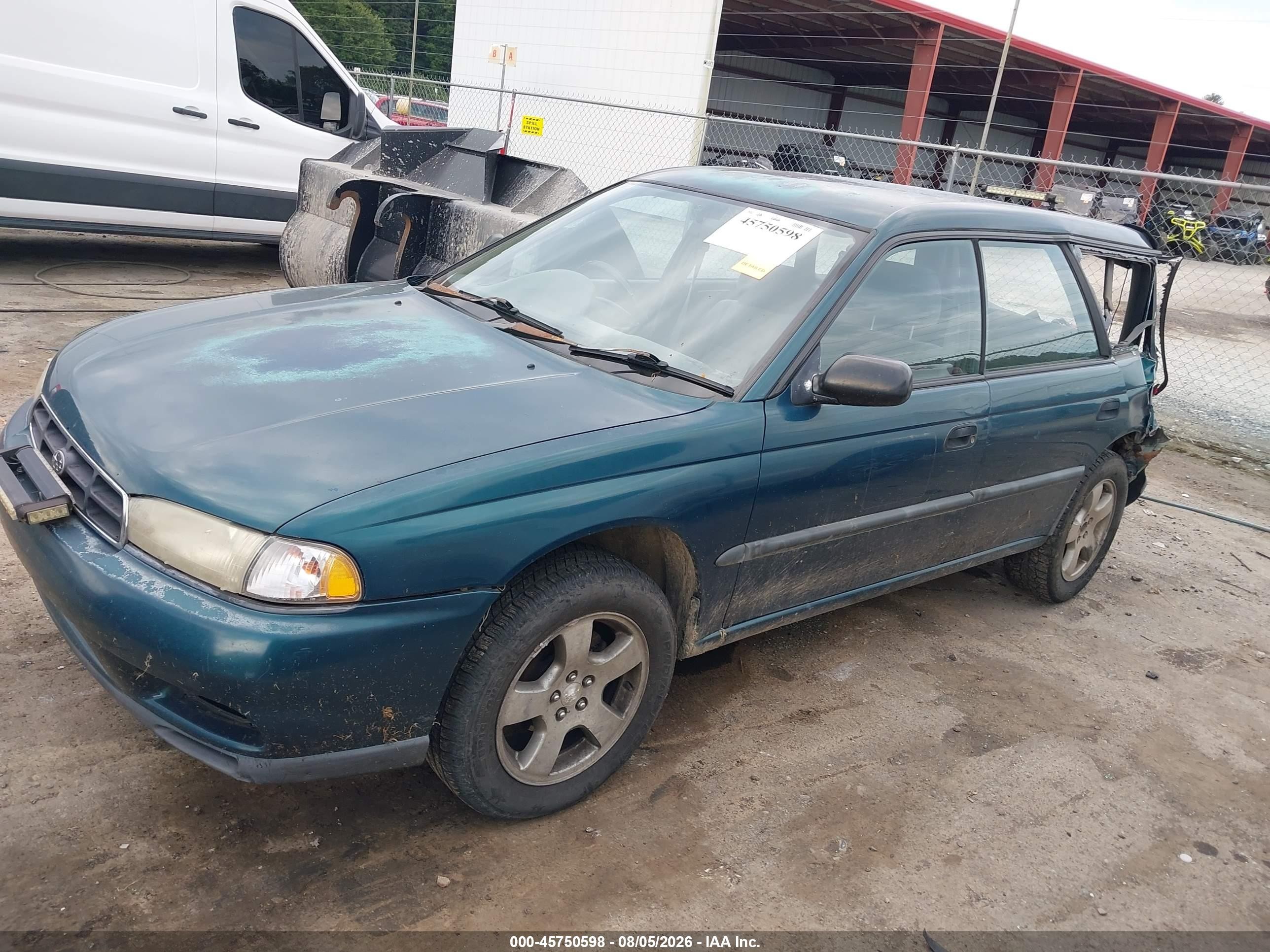 1998 Subaru Legacy Right Hand Postal Drive Green vin: 4S3BK4950W8316159