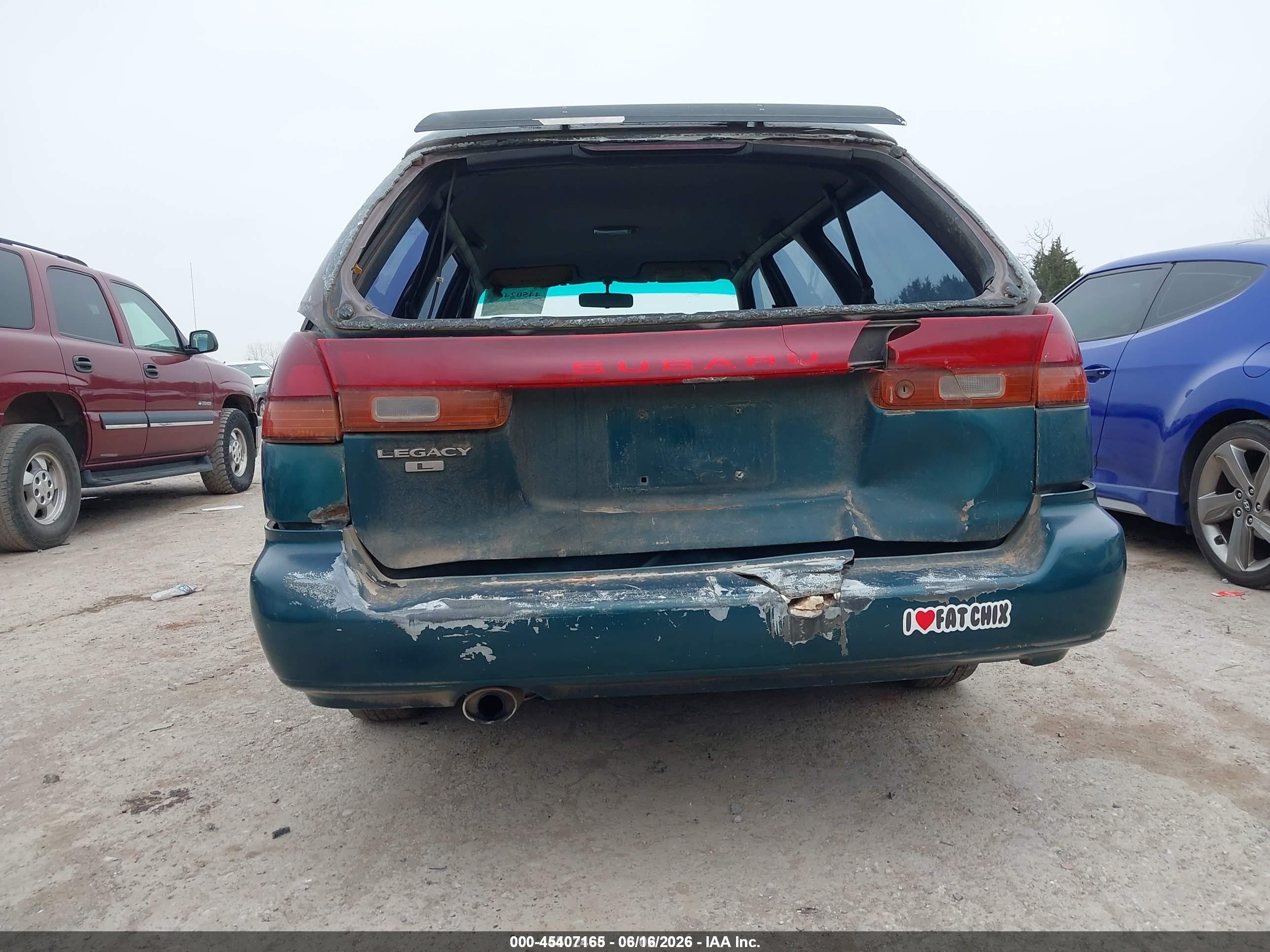 1995 Subaru Legacy L/outback Green vin: 4S3BK6356S7355780
