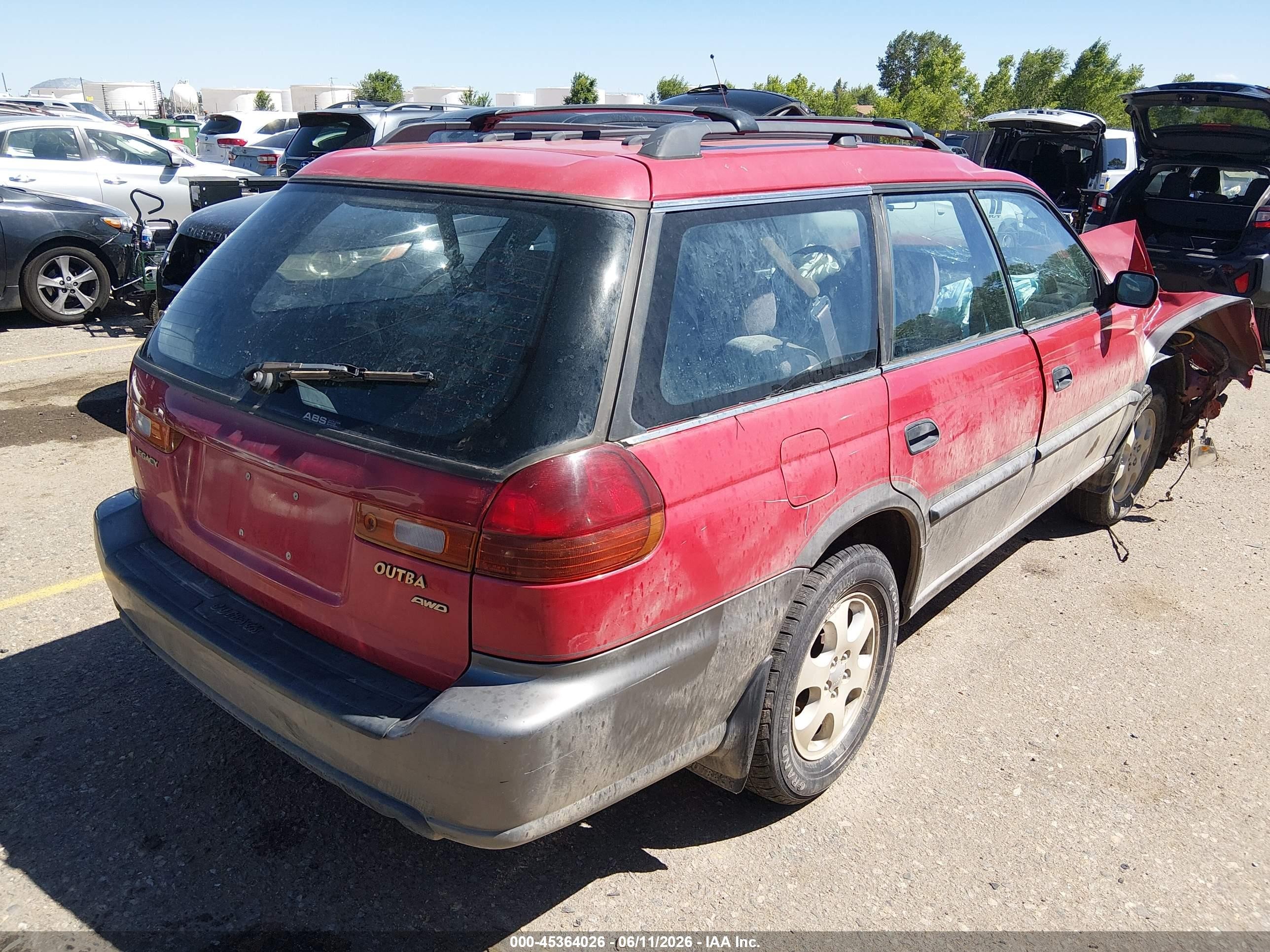 1995 Subaru Legacy L/outback Red vin: 4S3BK635XS6354816