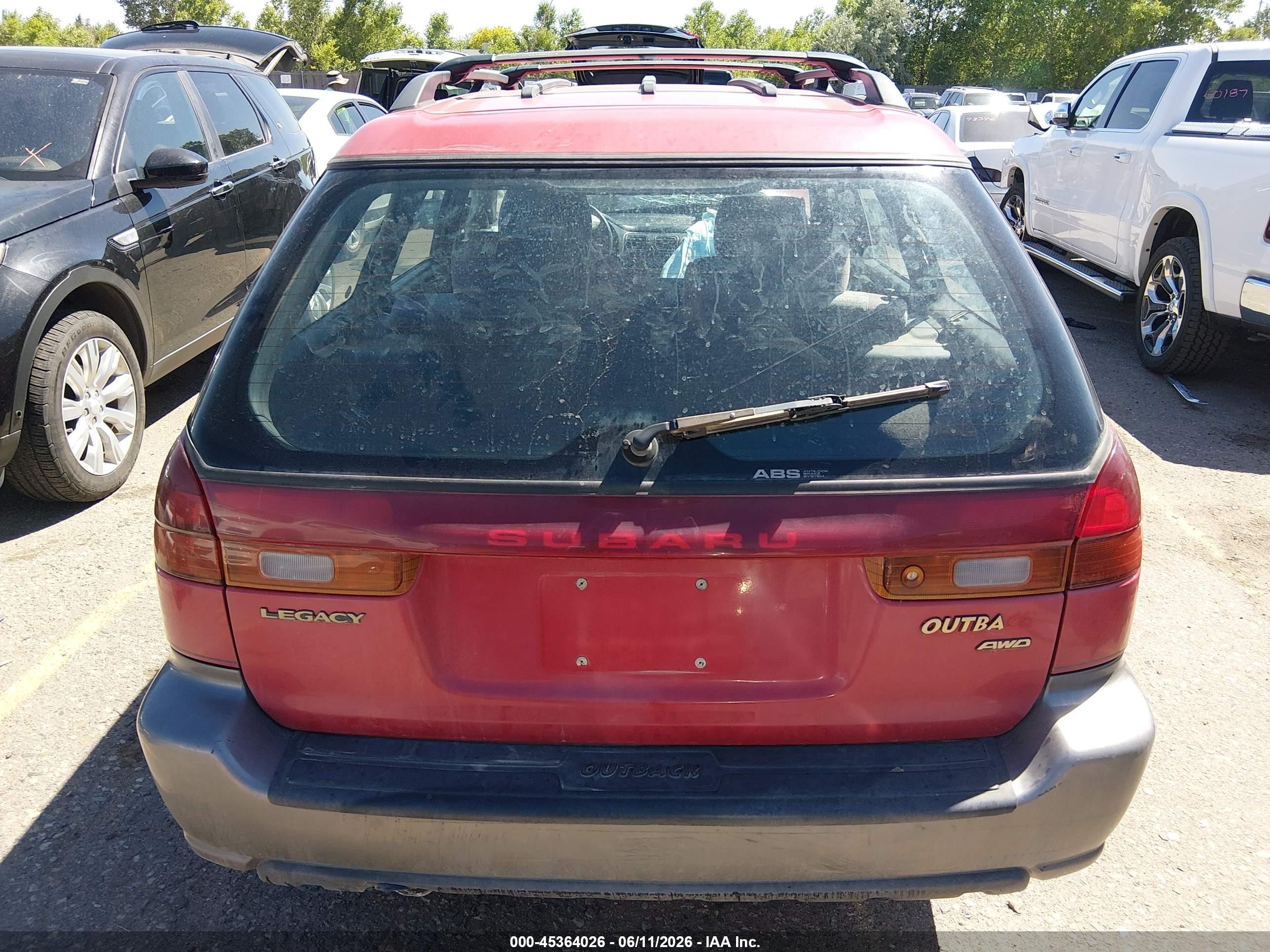 1995 Subaru Legacy L/outback Red vin: 4S3BK635XS6354816