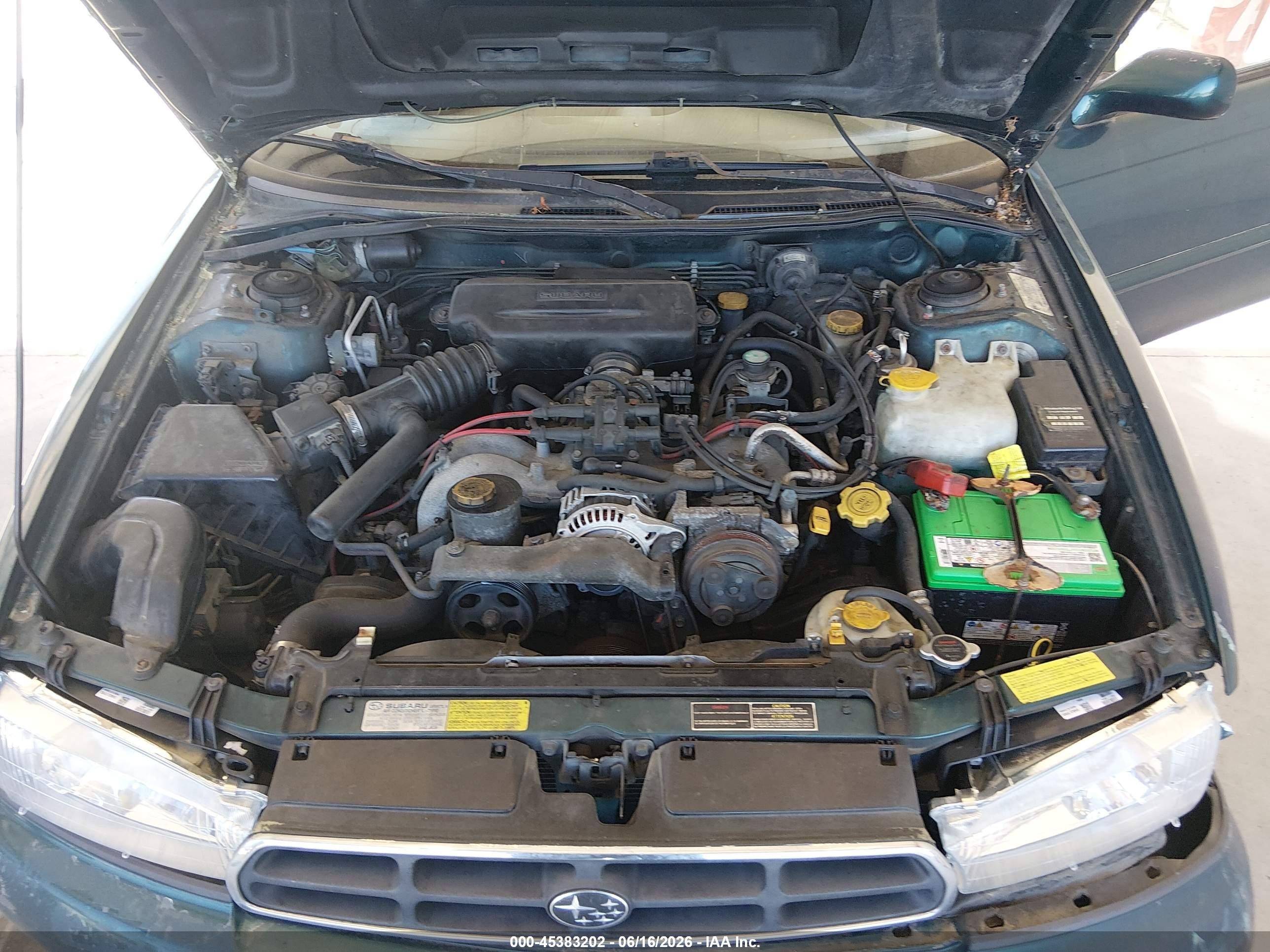 1998 Subaru Legacy 2.5gt Green vin: 4S3BK675XW6308564
