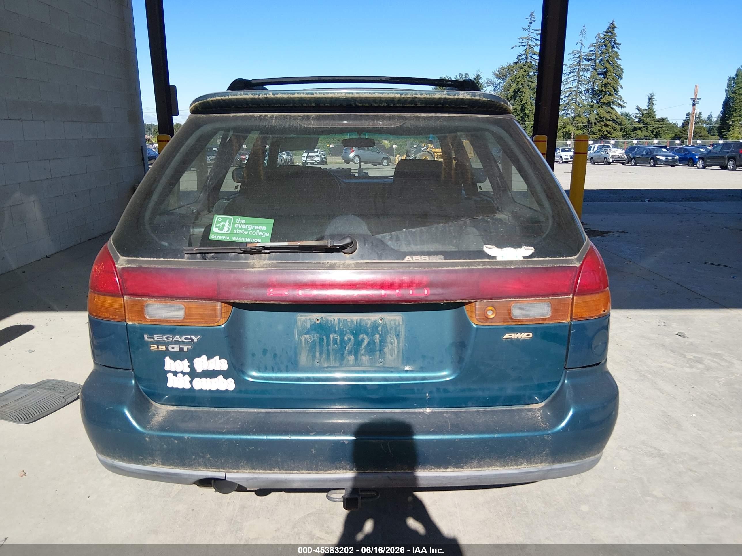 1998 Subaru Legacy 2.5gt Green vin: 4S3BK675XW6308564
