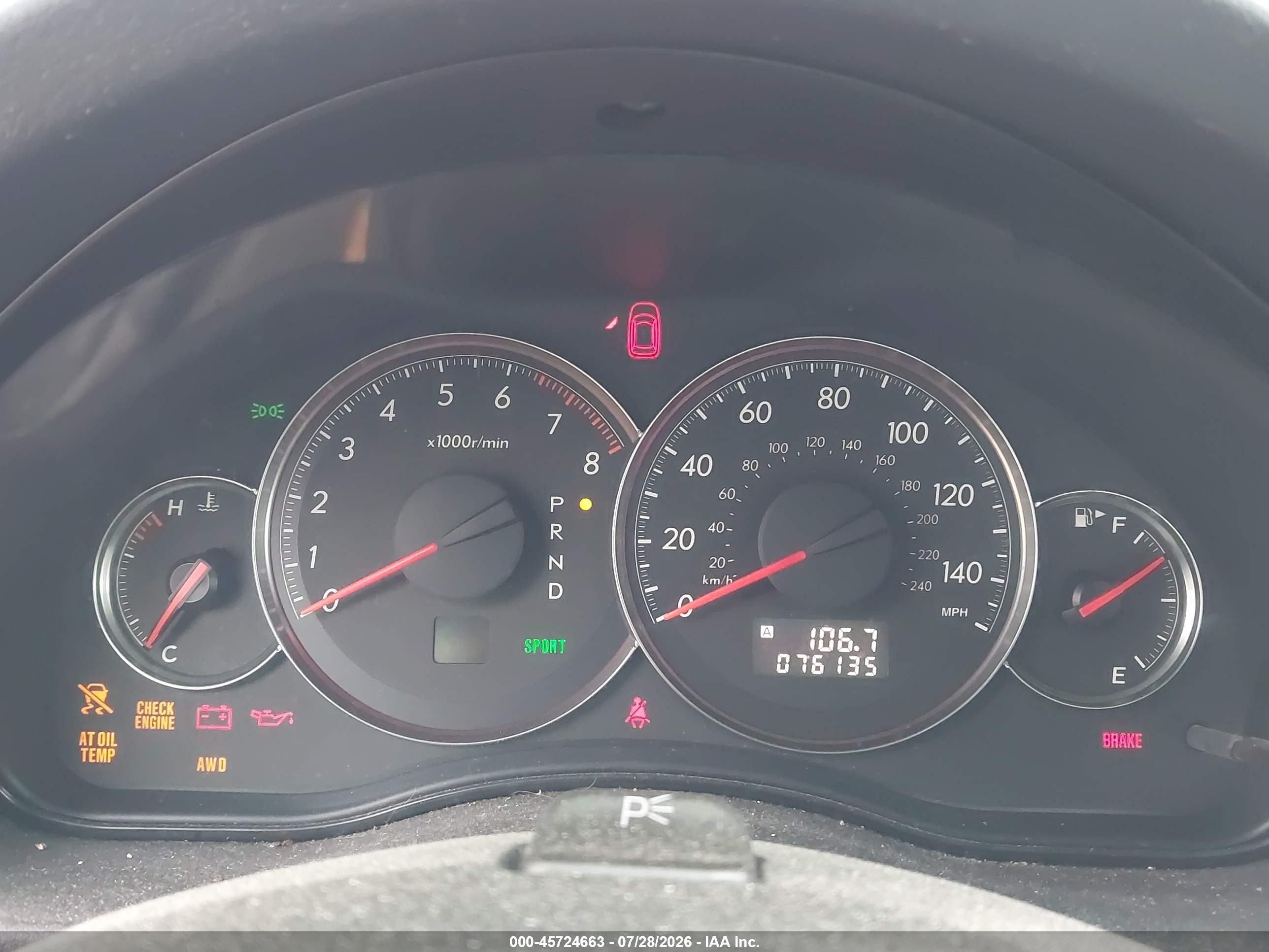 2009 Subaru Legacy 2.5i Red vin: 4S3BL616097212245
