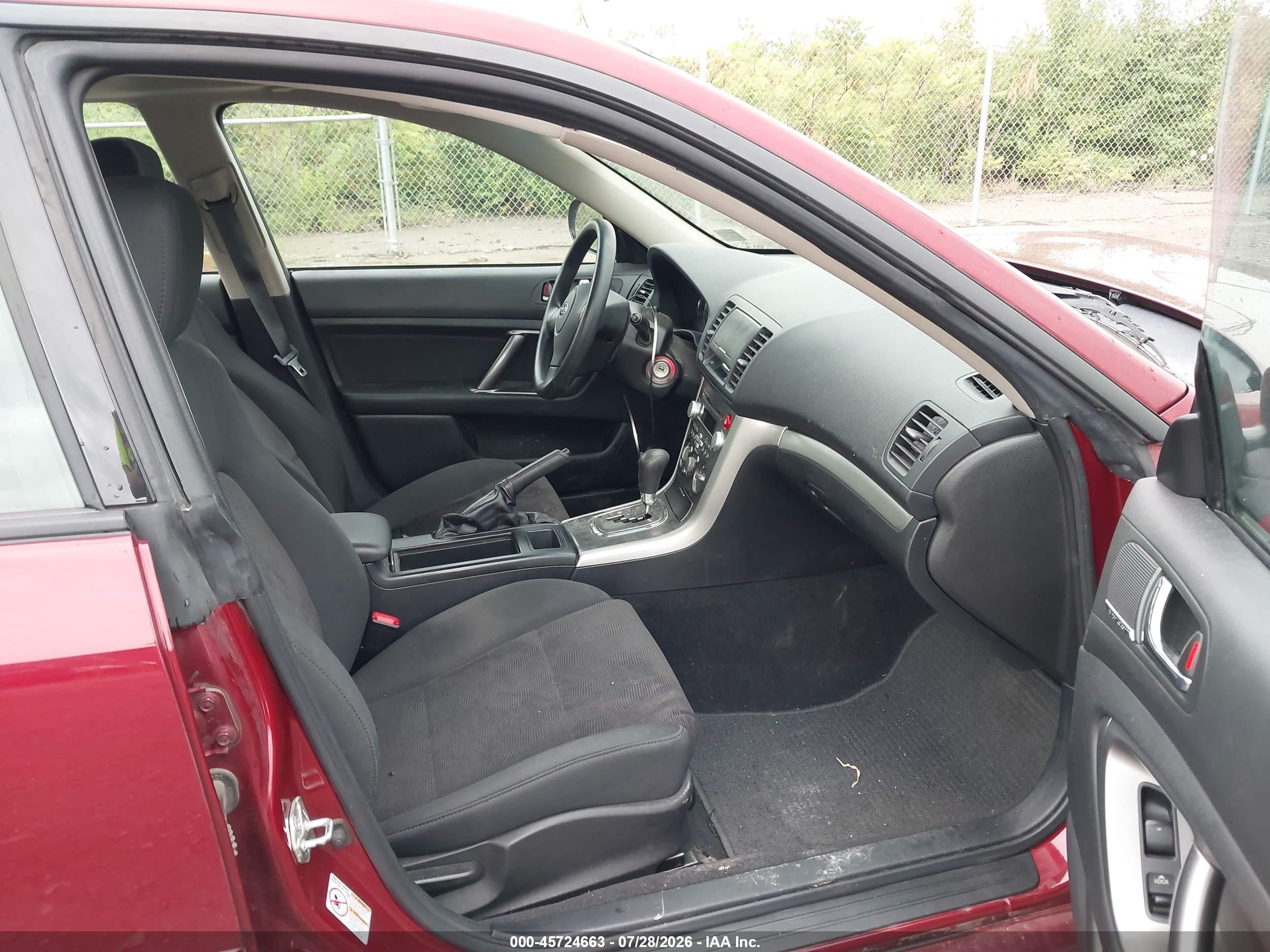 2009 Subaru Legacy 2.5i Red vin: 4S3BL616097212245
