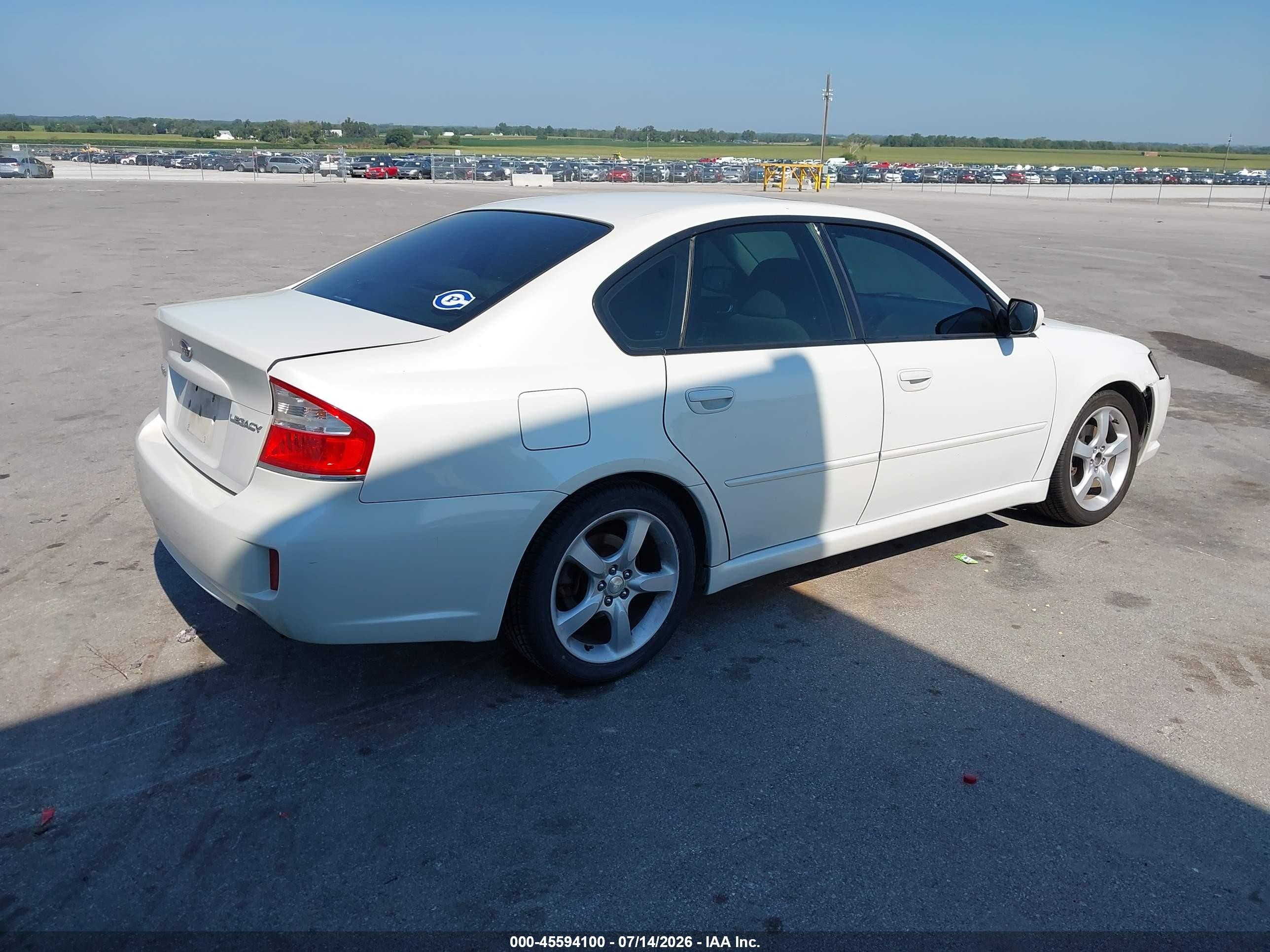 2009 Subaru Legacy 2.5i White vin: 4S3BL616097227165