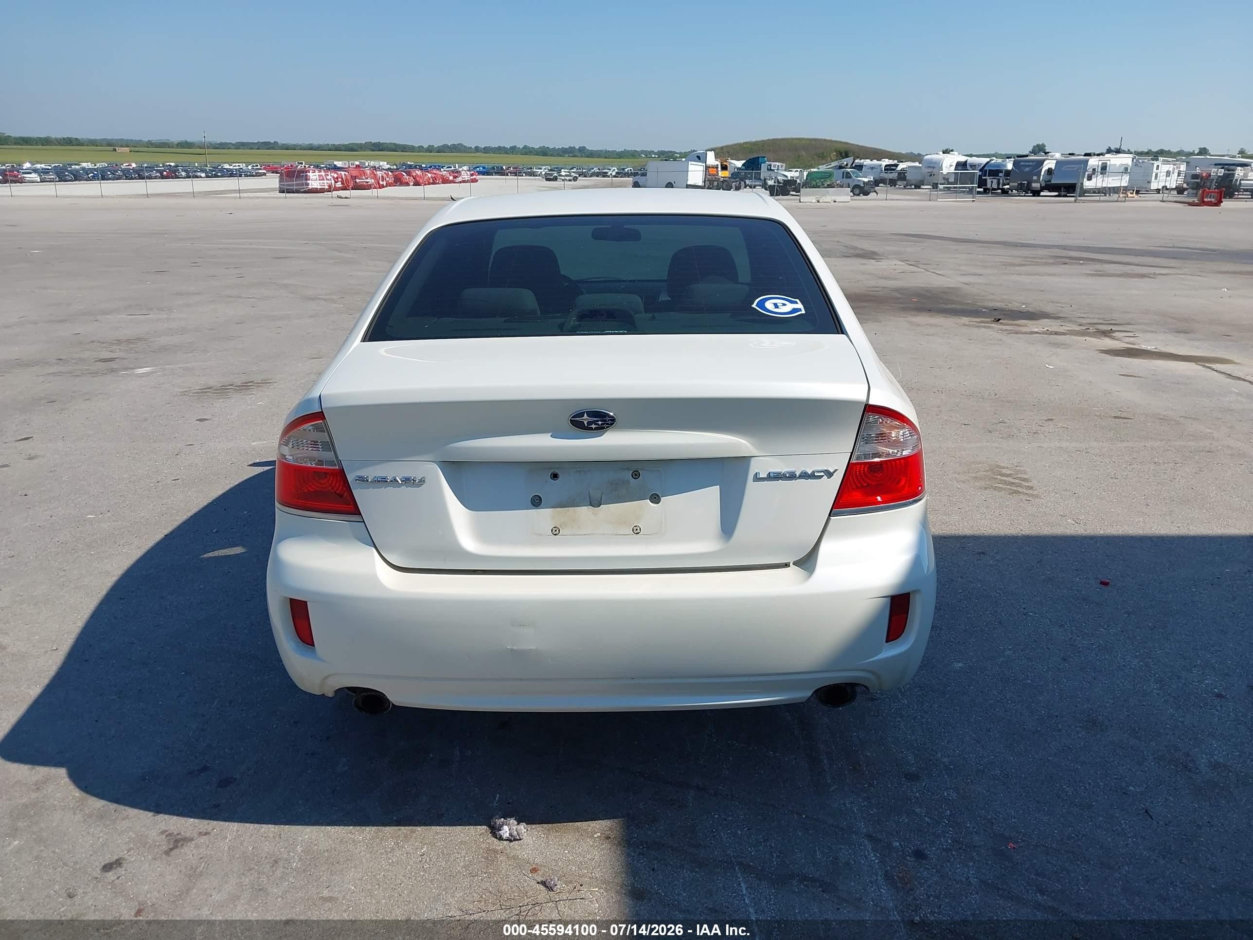2009 Subaru Legacy 2.5i White vin: 4S3BL616097227165