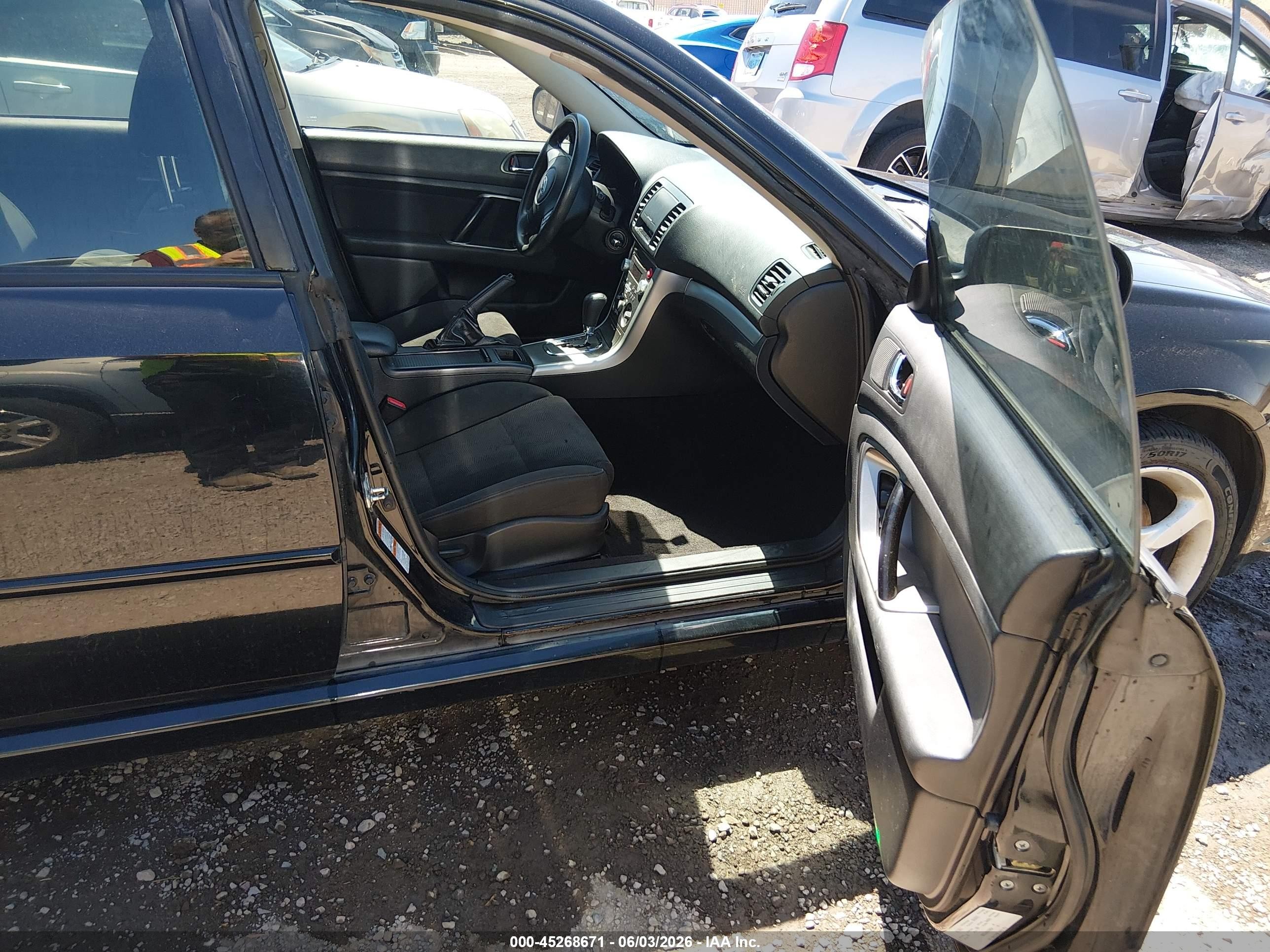 2008 Subaru Legacy 2.5i Черный vin: 4S3BL616387222895