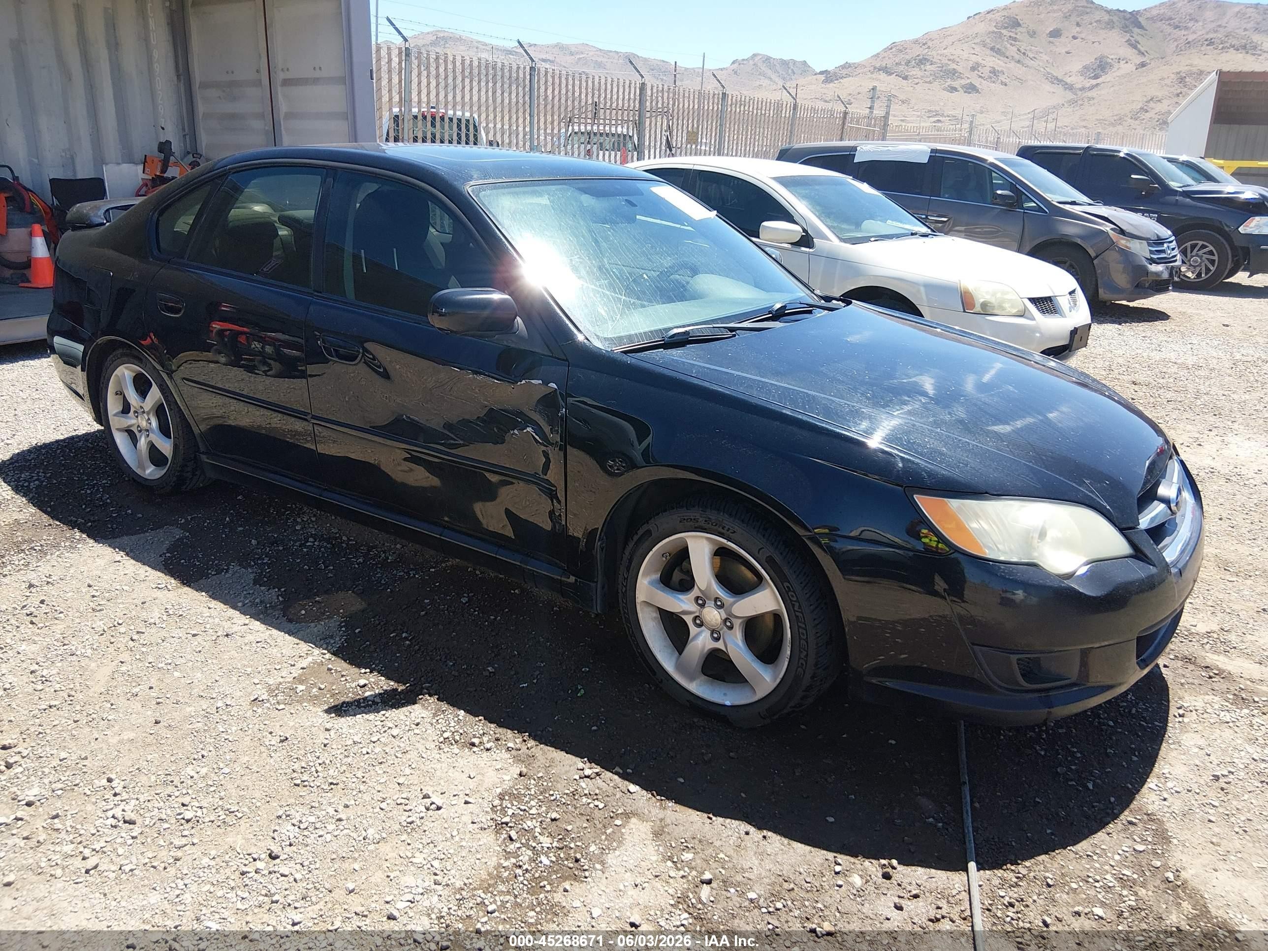 2008 Subaru Legacy 2.5i Black vin: 4S3BL616387222895