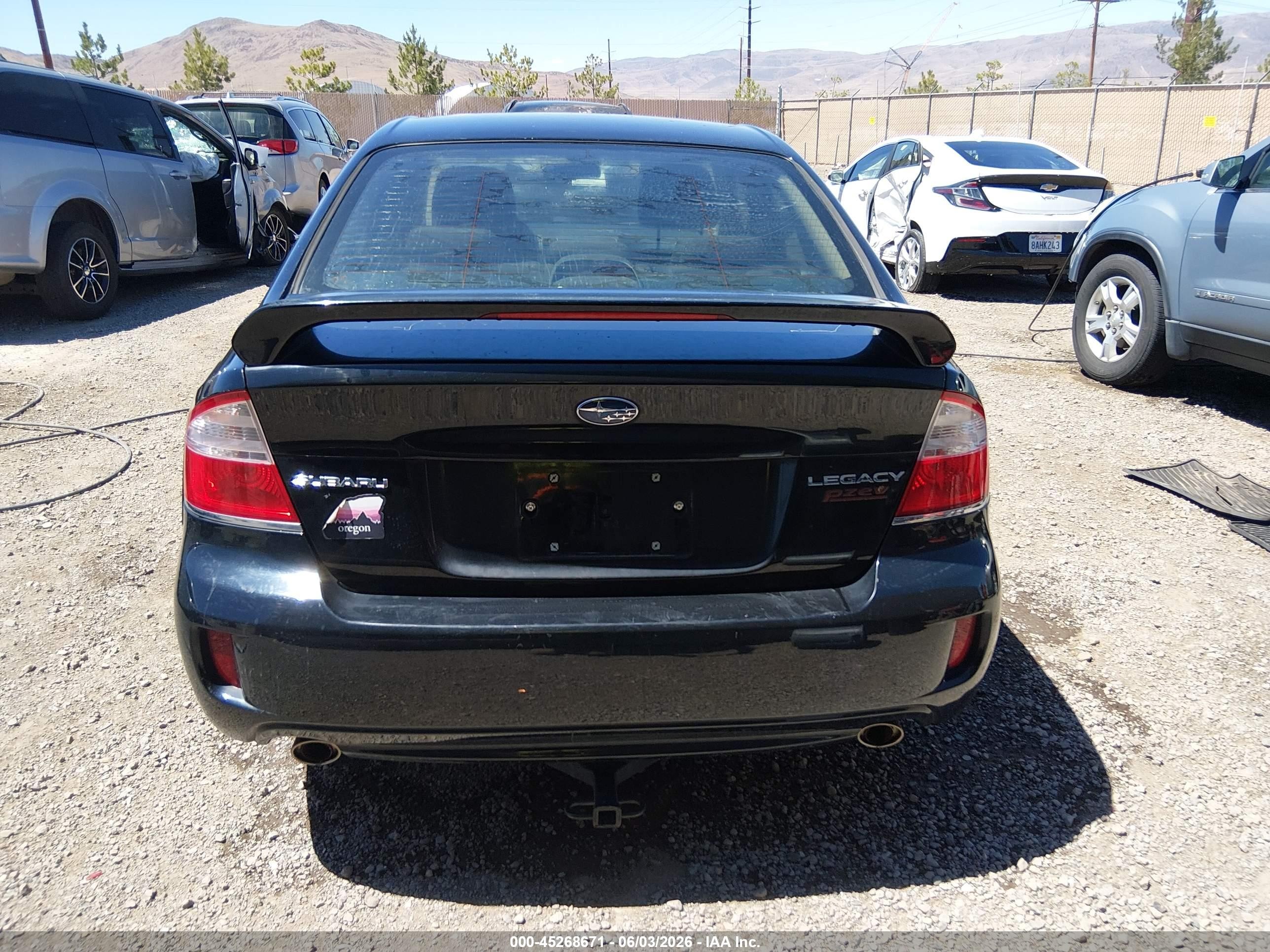 2008 Subaru Legacy 2.5i Черный vin: 4S3BL616387222895