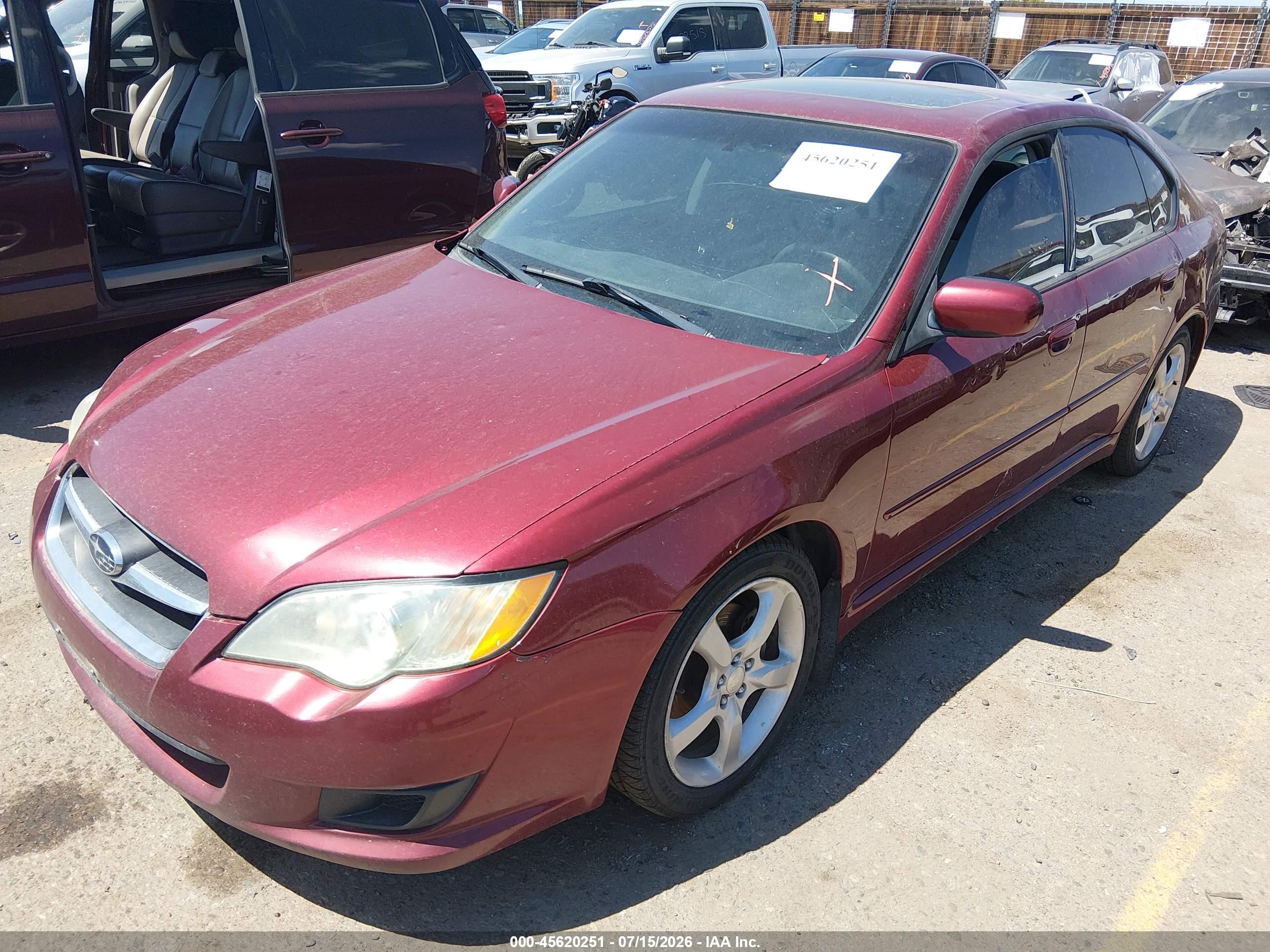 2009 Subaru Legacy 2.5i Red vin: 4S3BL616397210635