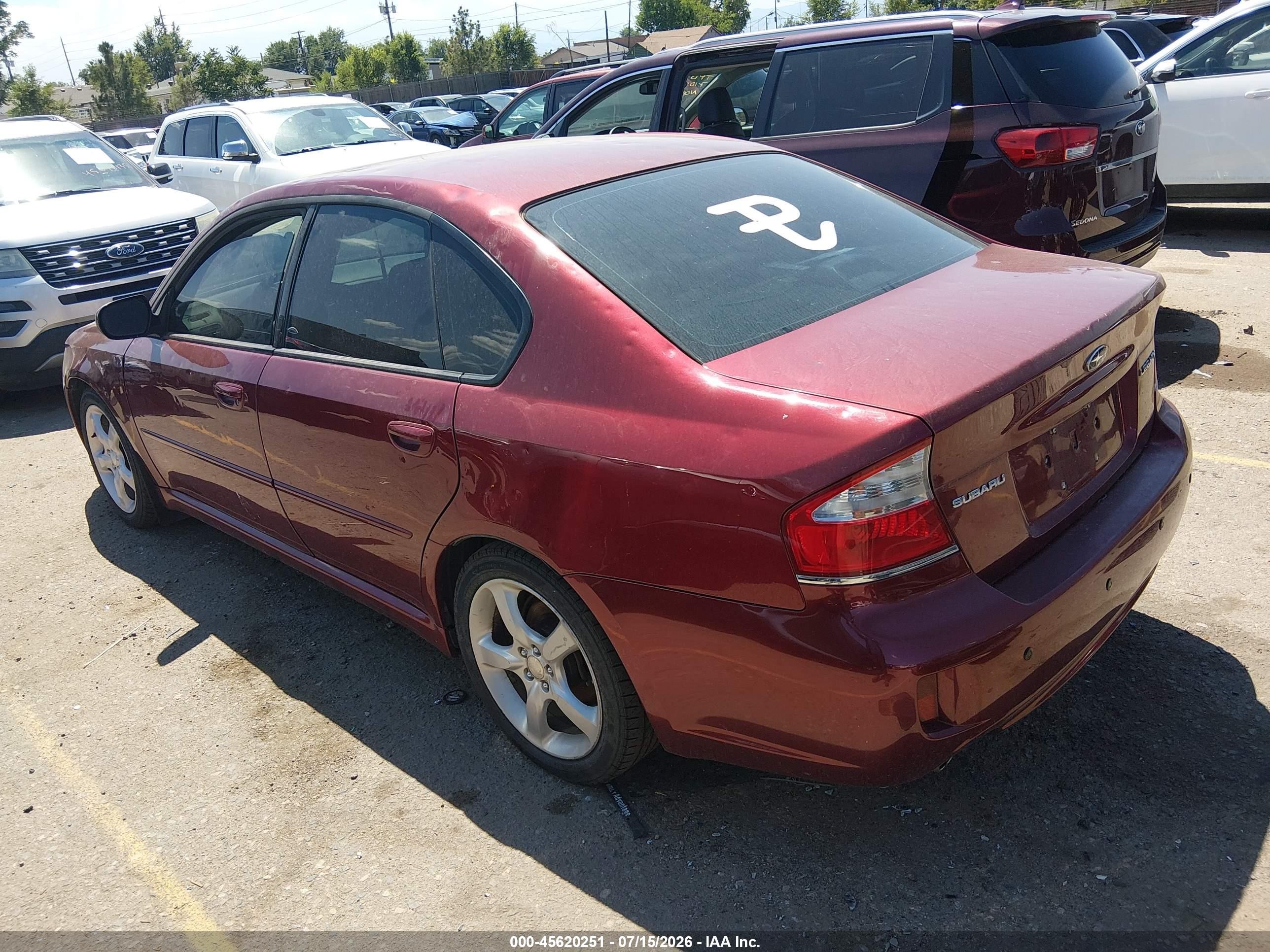 2009 Subaru Legacy 2.5i Red vin: 4S3BL616397210635