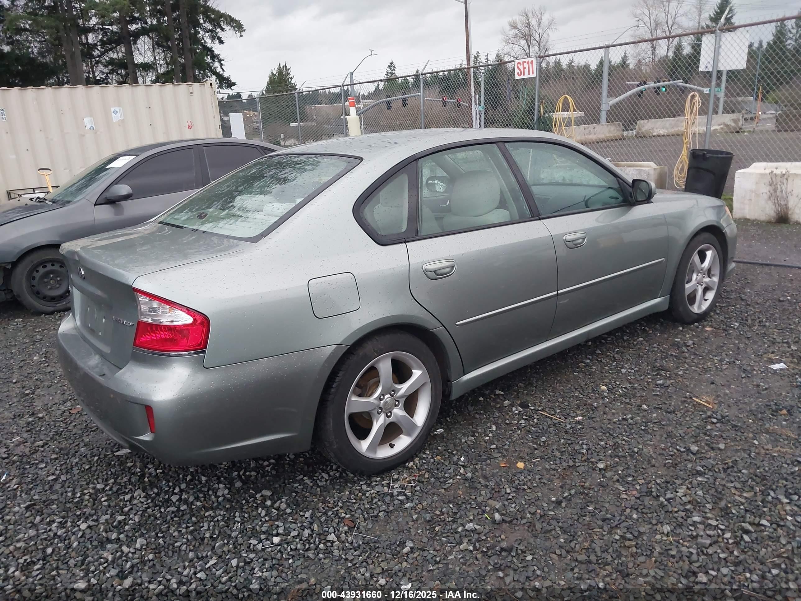 2009 Subaru Legacy 2.5i Green vin: 4S3BL616397227712