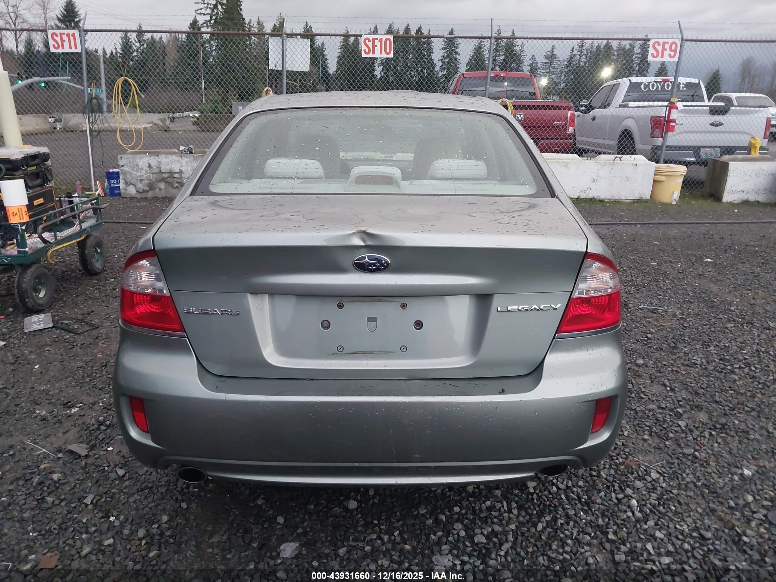 2009 Subaru Legacy 2.5i Green vin: 4S3BL616397227712