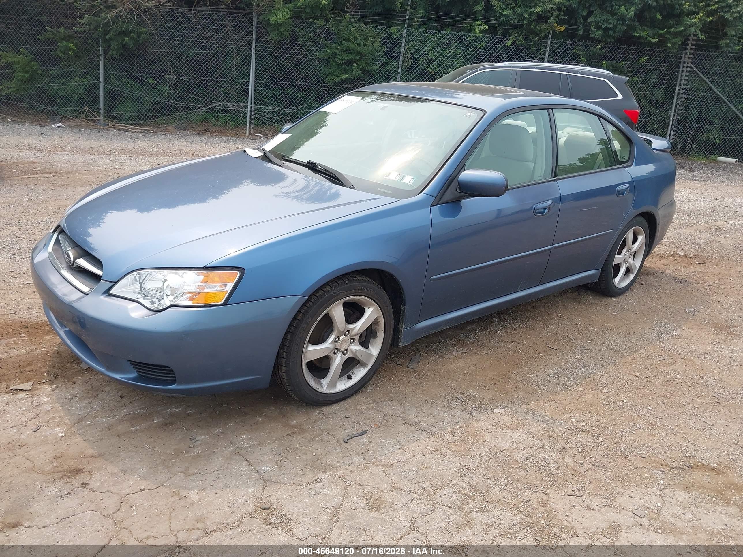 2007 Subaru Legacy 2.5i Light Blue vin: 4S3BL616477203576