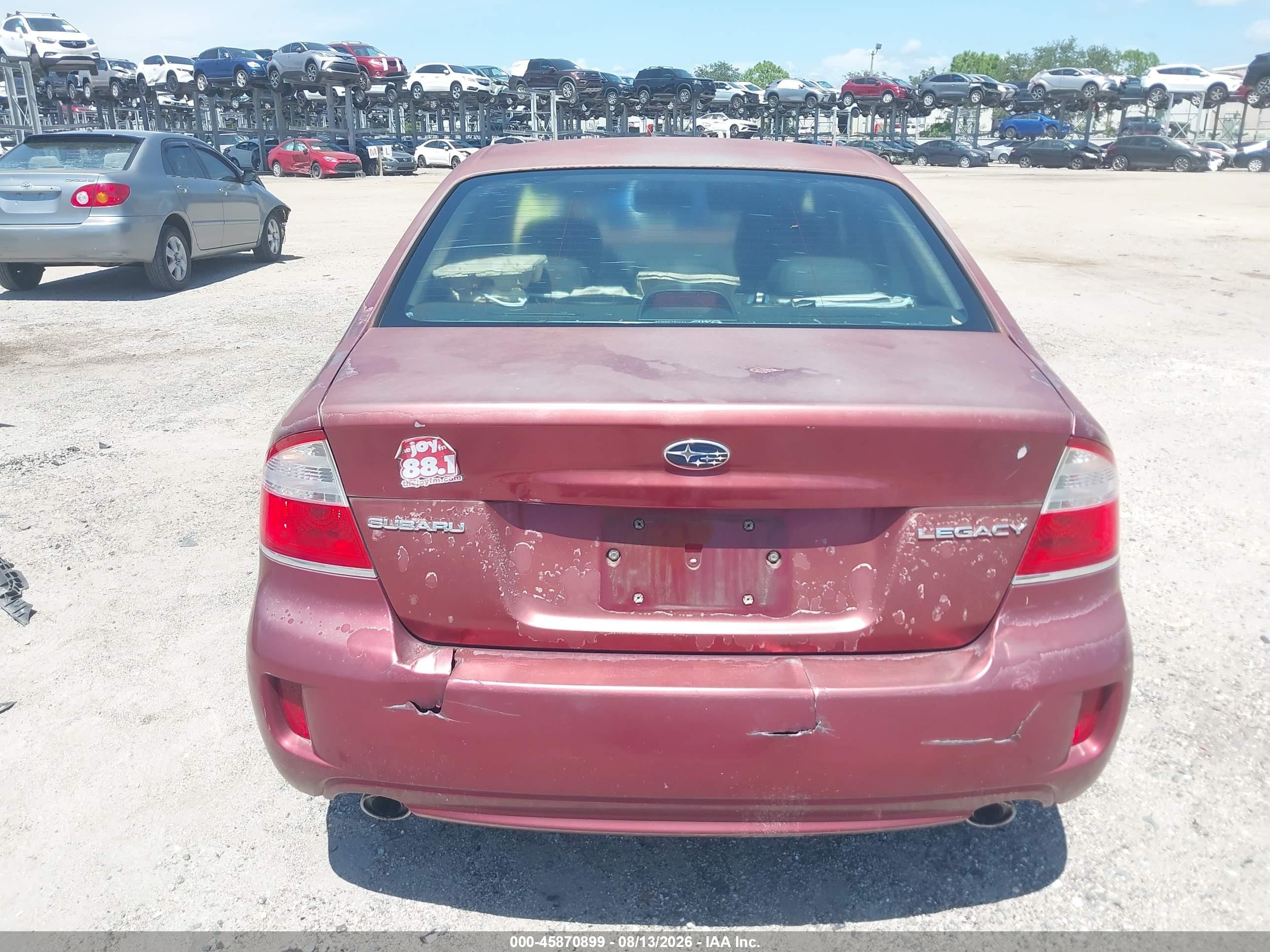 2009 Subaru Legacy 2.5i Красный vin: 4S3BL616597235732