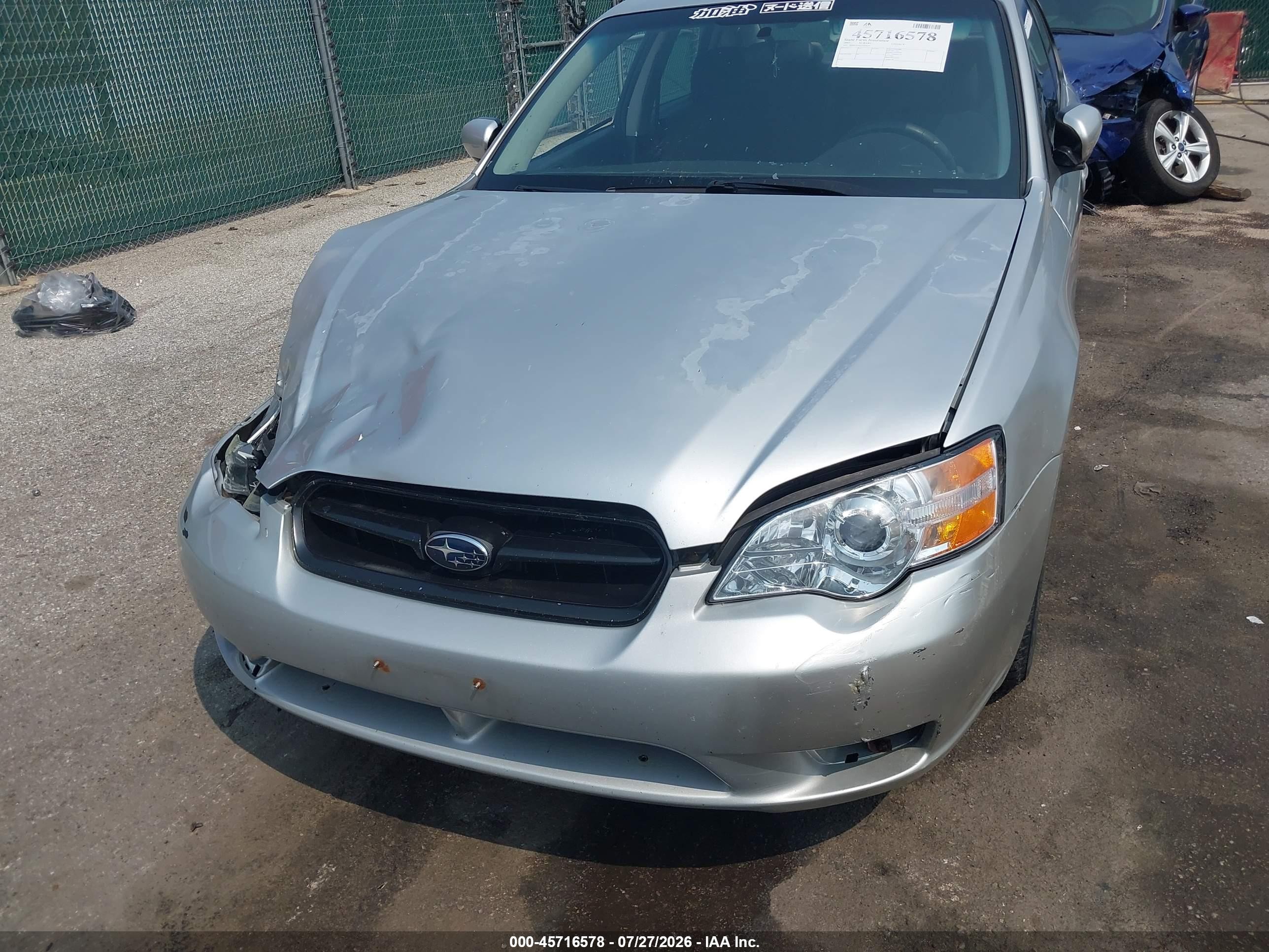 2007 Subaru Legacy 2.5i Серебряный vin: 4S3BL616677203627