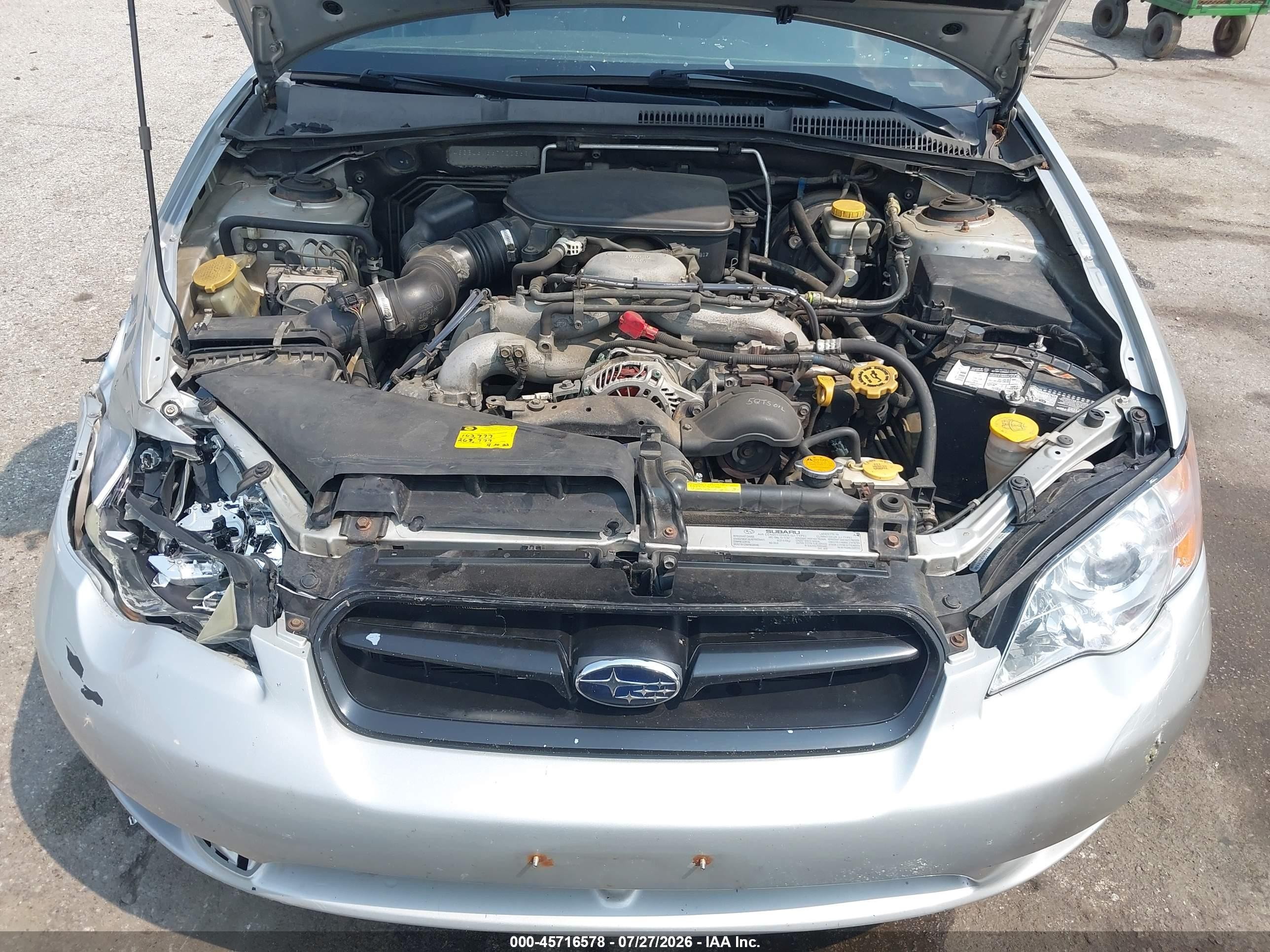 2007 Subaru Legacy 2.5i Серебряный vin: 4S3BL616677203627