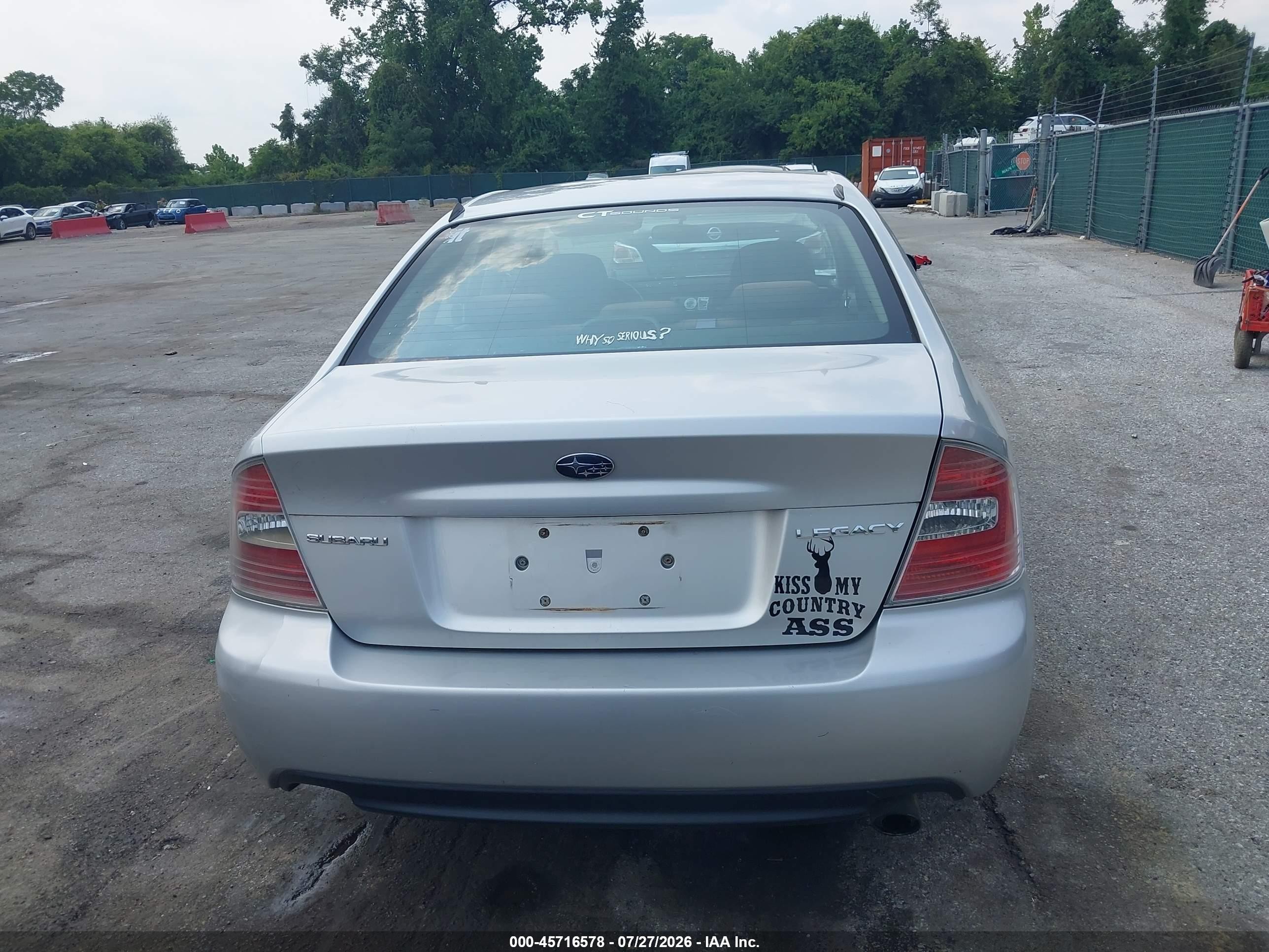 2007 Subaru Legacy 2.5i Серебряный vin: 4S3BL616677203627