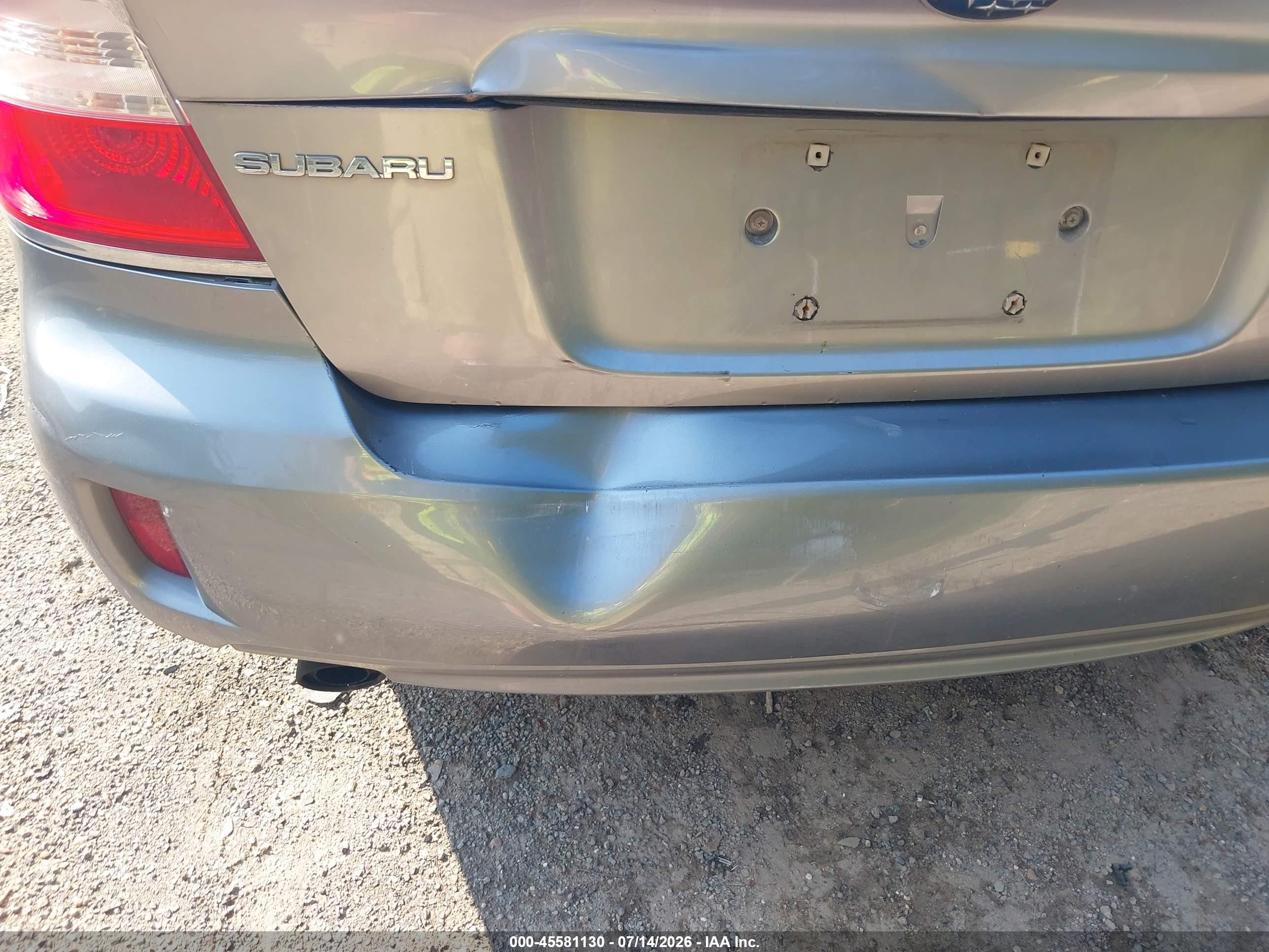 2008 Subaru Legacy (natl) 2.5i (a4)/special Edition Silver vin: 4S3BL616687224477