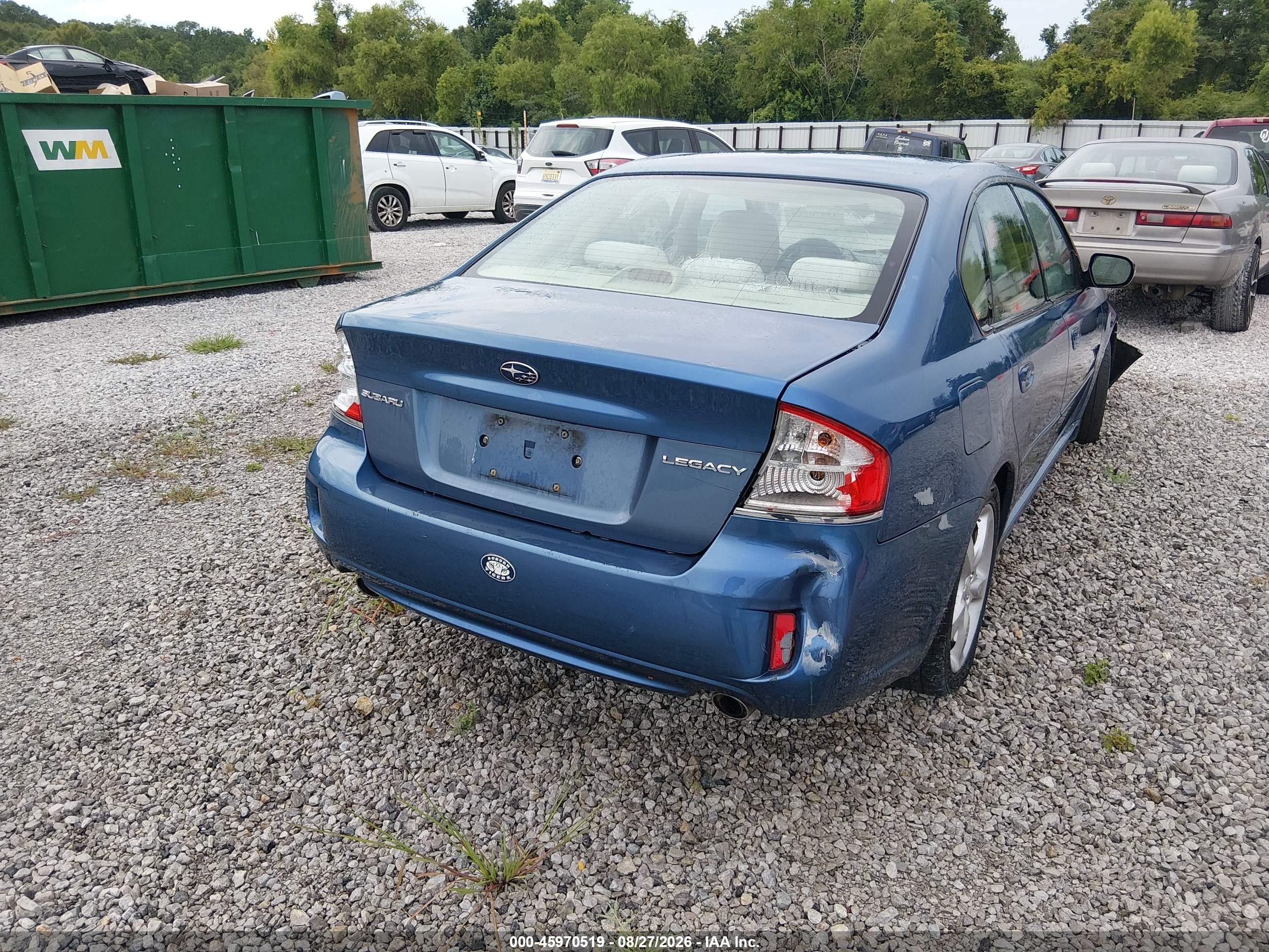 2009 Subaru Legacy 2.5i Blue vin: 4S3BL616797212405