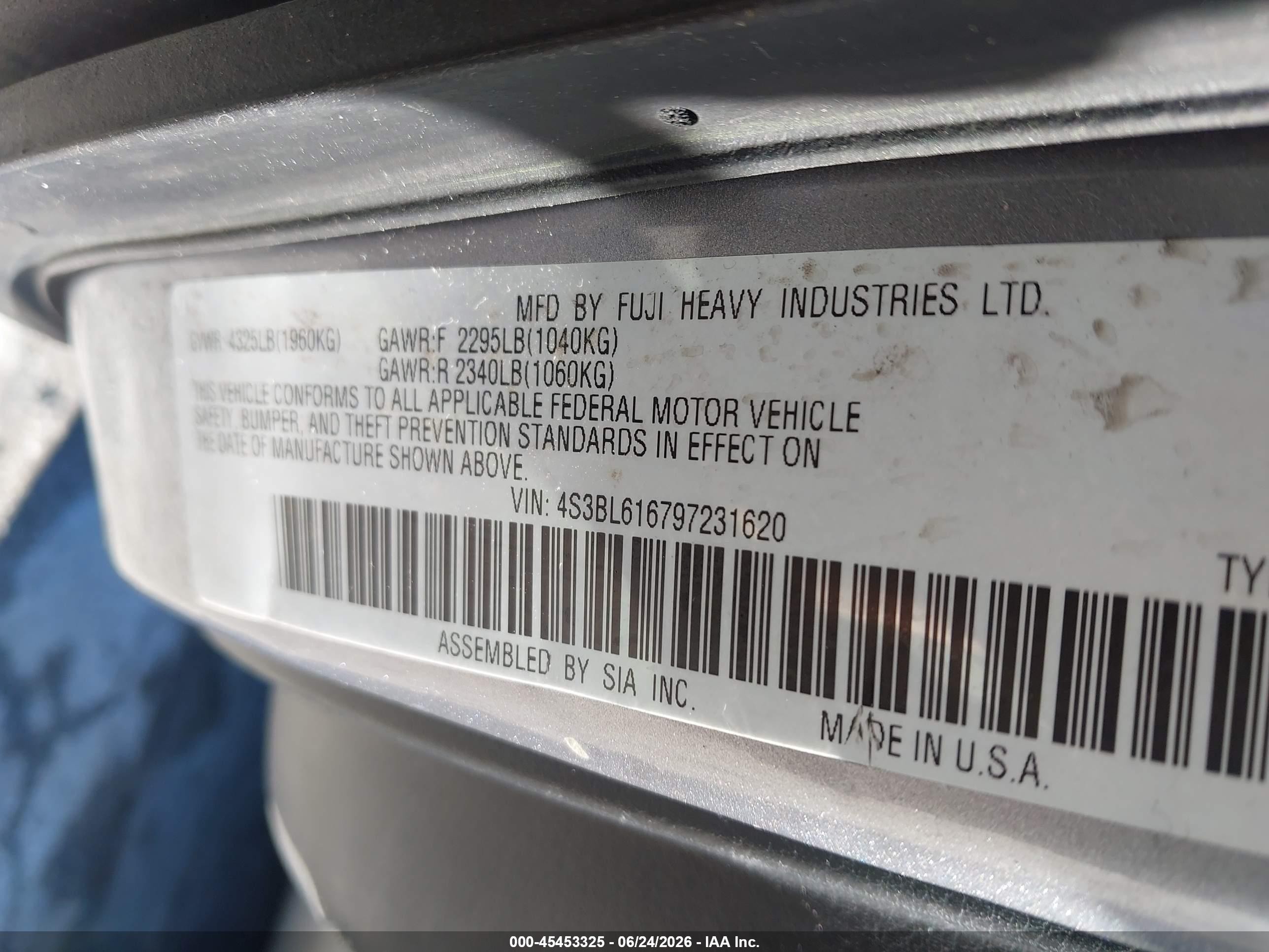2009 Subaru Legacy 2.5i Gray vin: 4S3BL616797231620