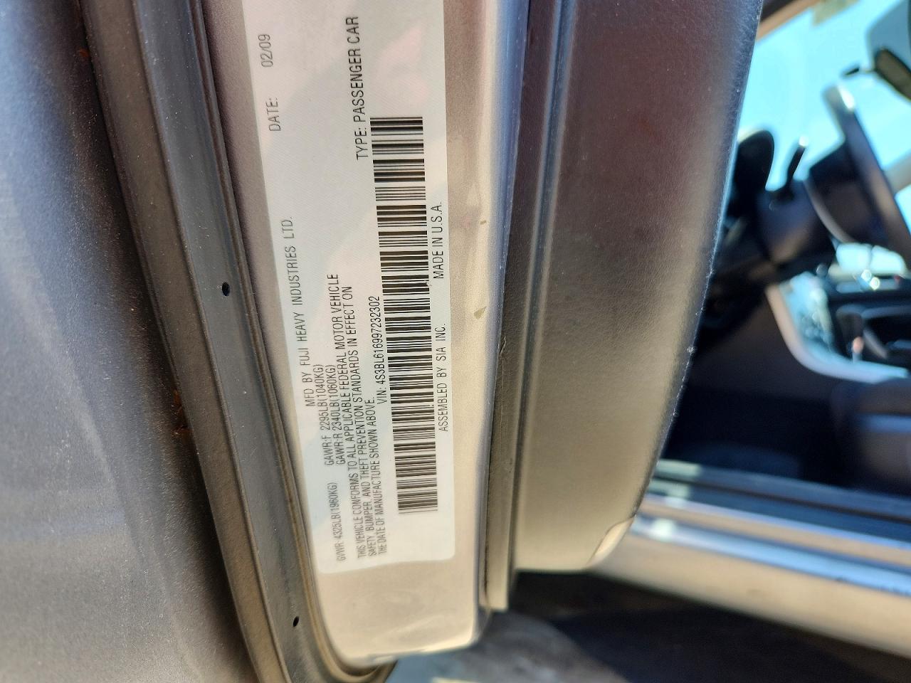 2009 Subaru Legacy 2.5i Silver vin: 4S3BL616997232302