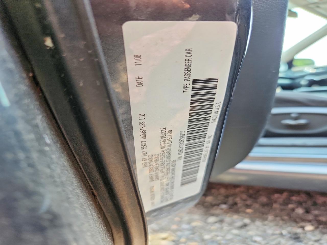 2009 Subaru Legacy 2.5i Gray vin: 4S3BL616X96226210