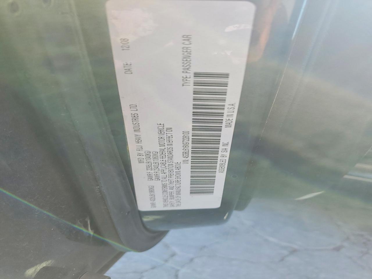2009 Subaru Legacy 2.5i Gray vin: 4S3BL616X97228100