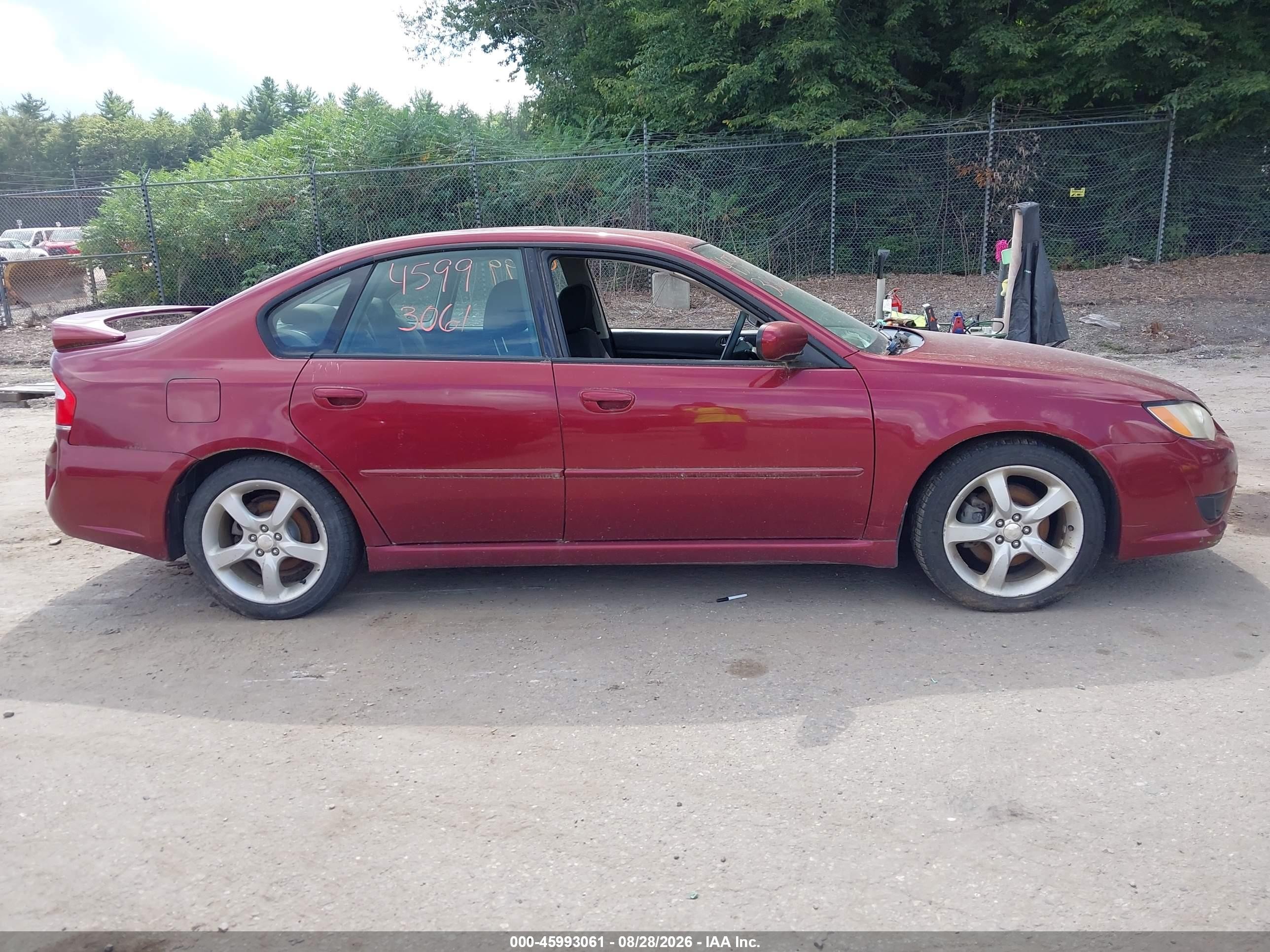 2009 Subaru Legacy 2.5i Maroon vin: 4S3BL616X97233572