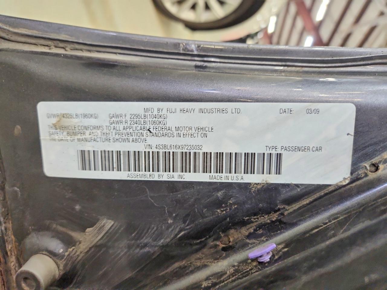 2009 Subaru Legacy 2.5i Gray vin: 4S3BL616X97235032