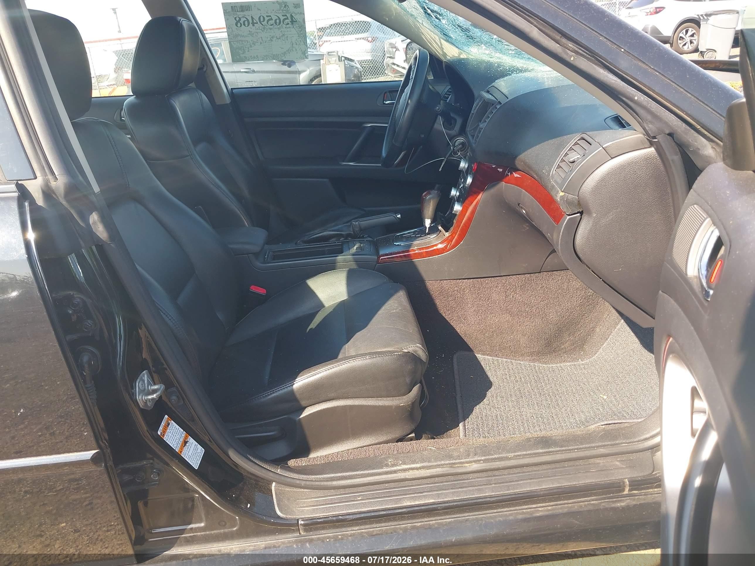 2008 Subaru Legacy (natl) Ltd/ltd W/vdc Black vin: 4S3BL626087224909