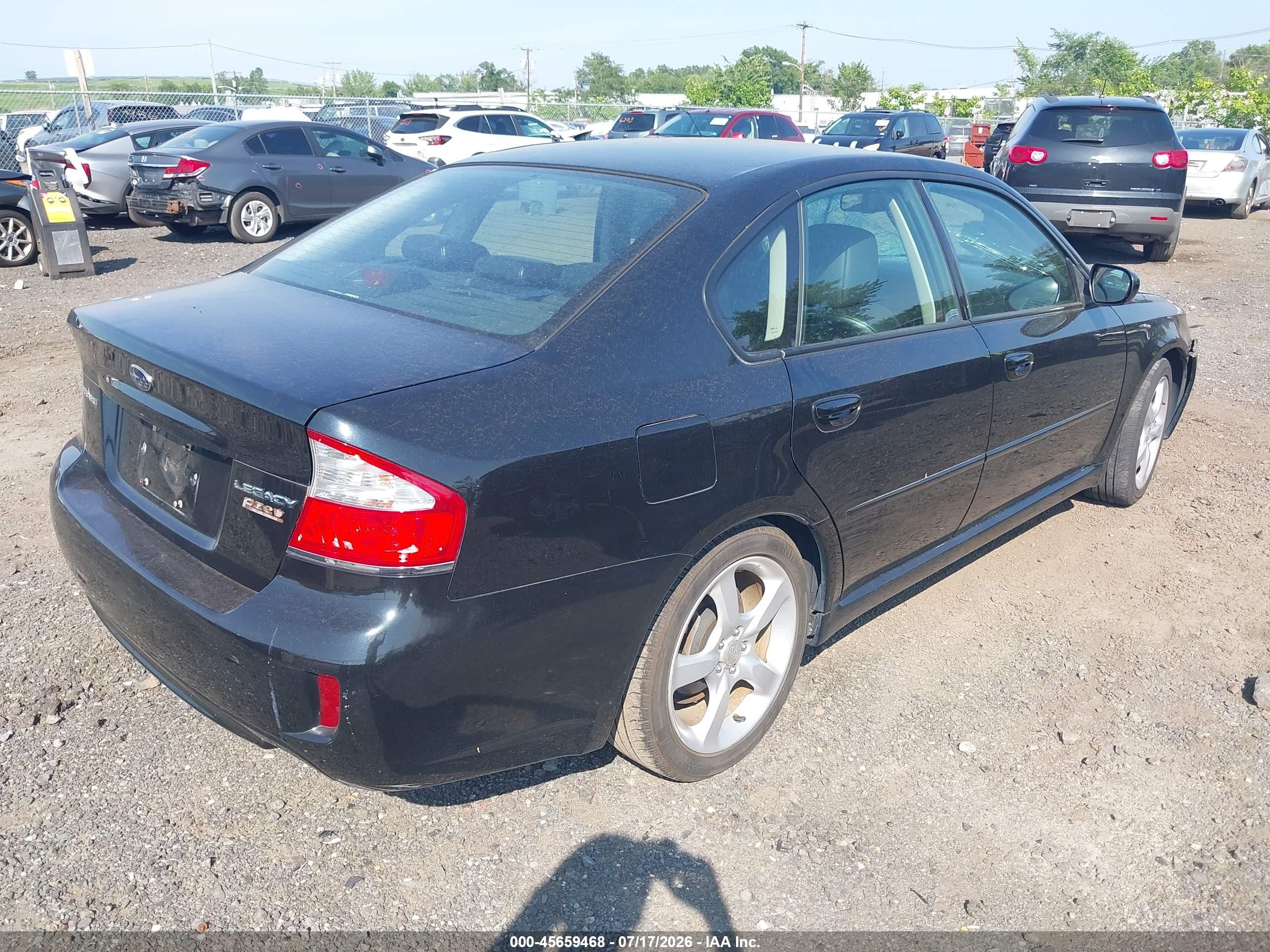 2008 Subaru Legacy (natl) Ltd/ltd W/vdc Black vin: 4S3BL626087224909