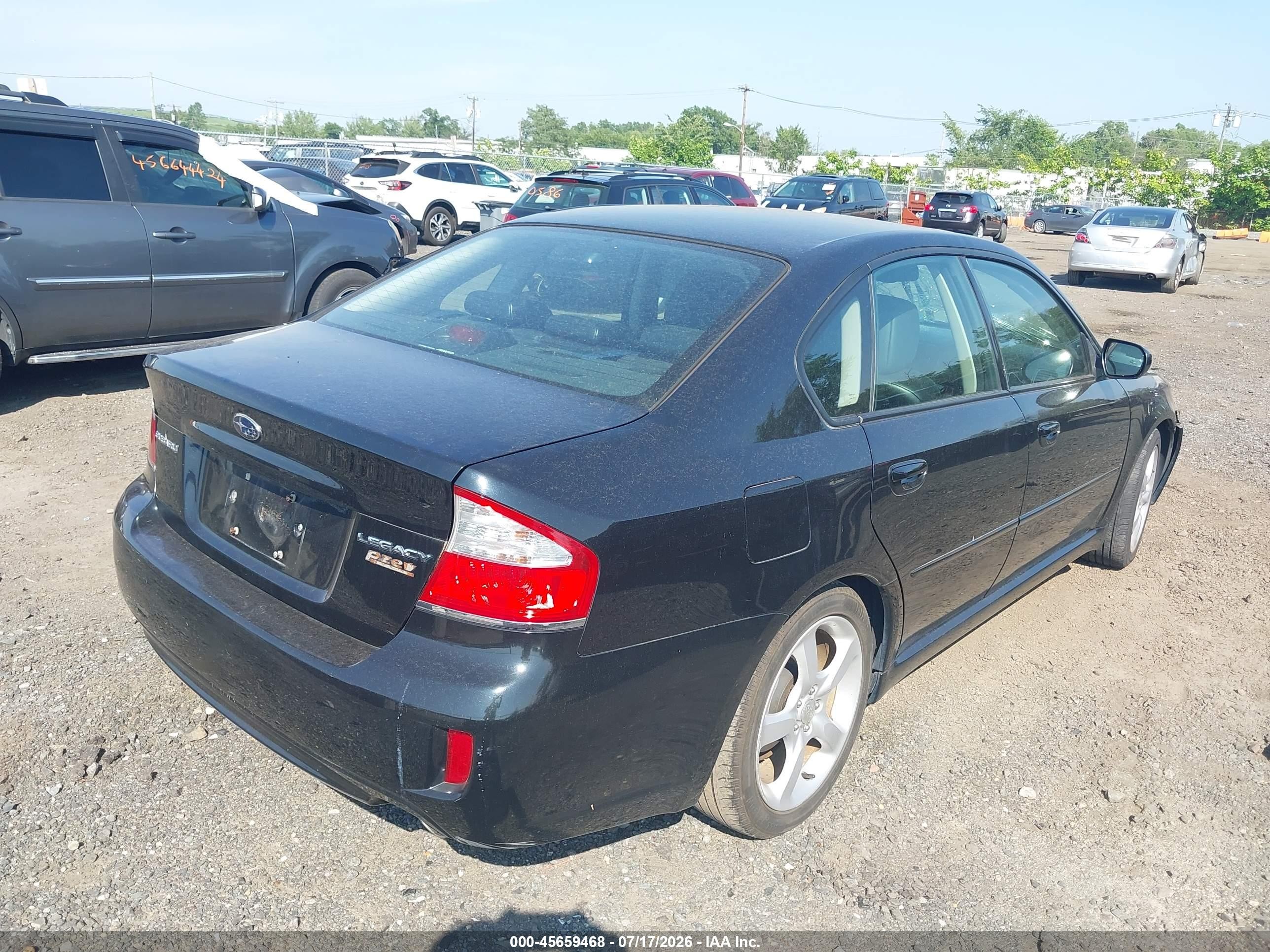 2008 Subaru Legacy (natl) Ltd/ltd W/vdc Black vin: 4S3BL626087224909